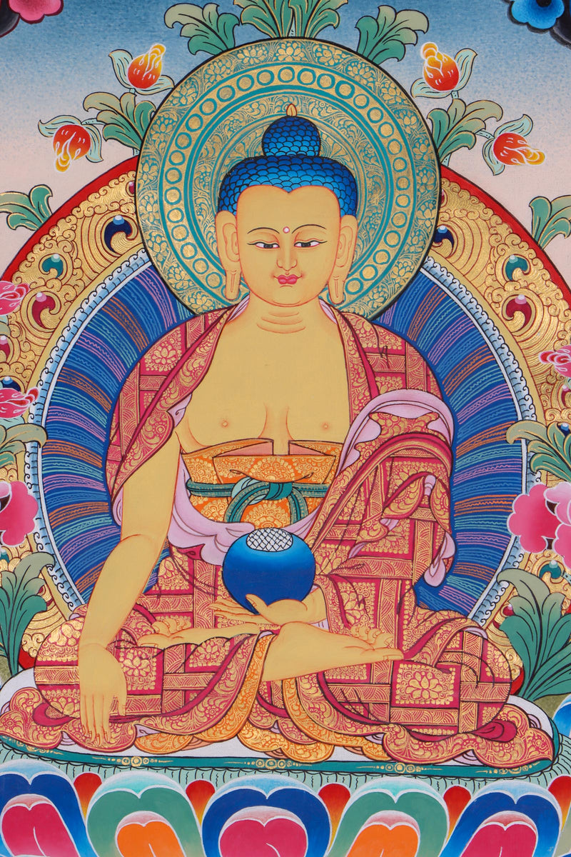 Enlightenment Buddha Thangka Painting for meditation and wall hanging home decor