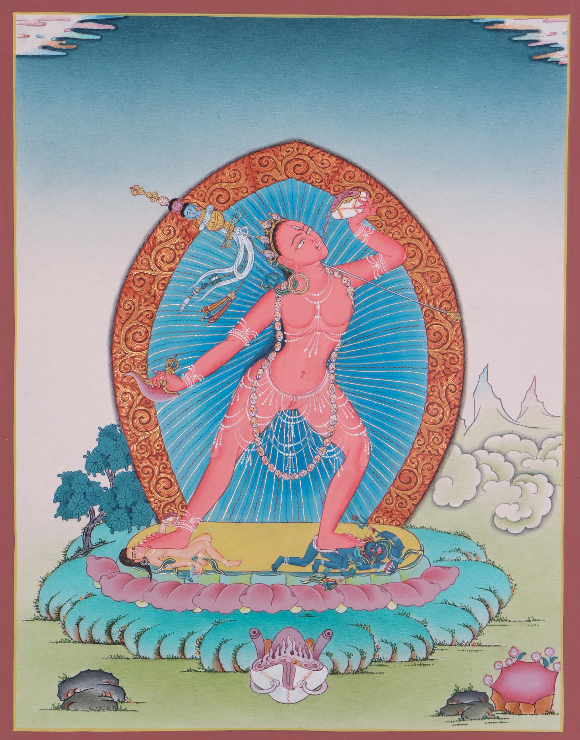 Vajra Yogini Thangka painting on canvas for Buddhism Practice 