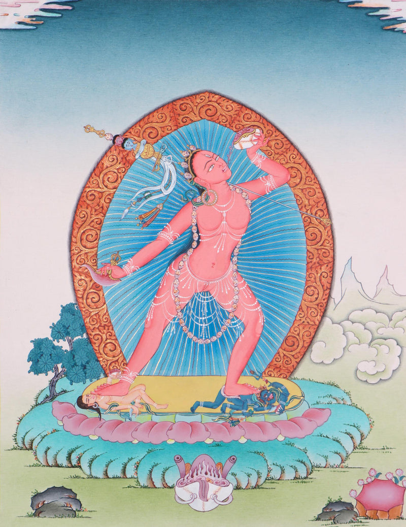 Vajra Yogini Thangka painting on canvas for Buddhism Practice 
