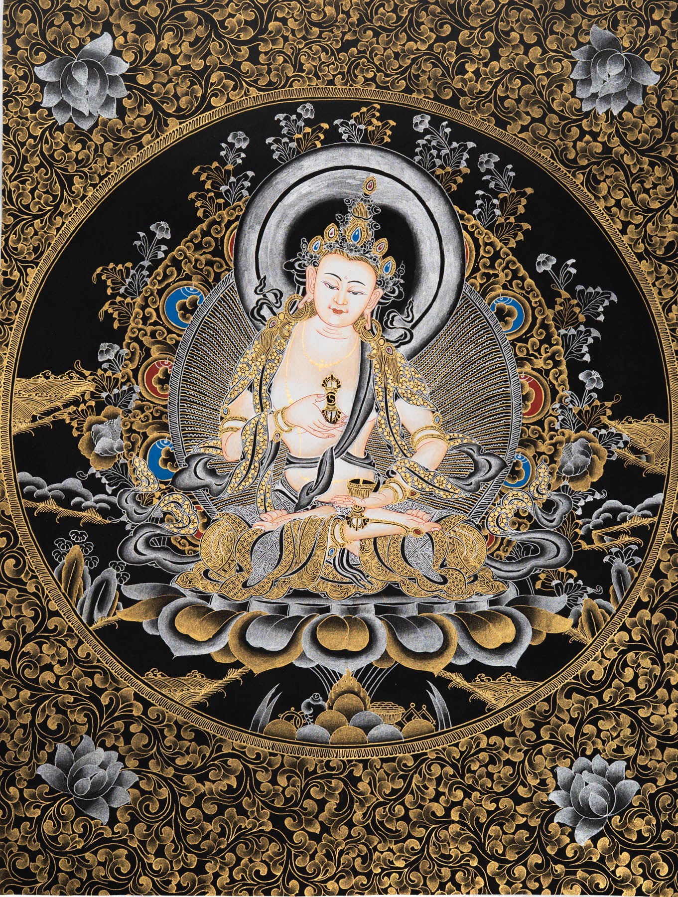 Vajrasattva Thangka Painting - Tibetan Art