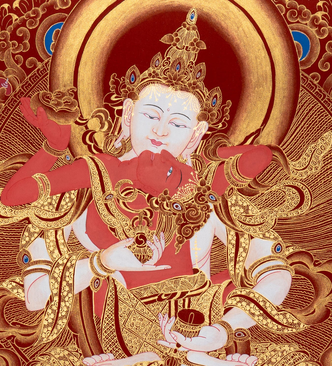 Vajrasattva Shakti Thangka - Tibetan Painting
