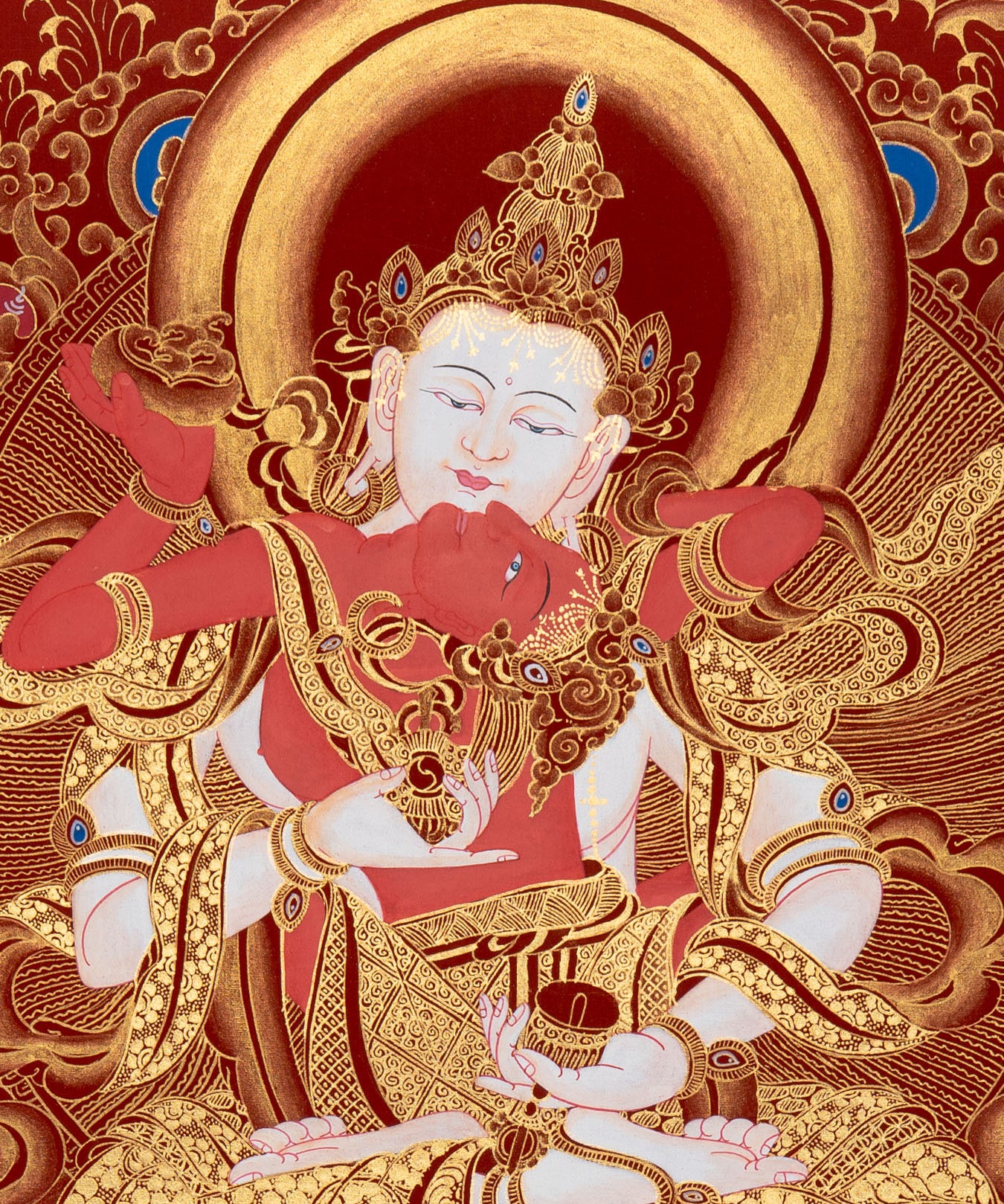 Vajrasattva Shakti Thangka - Tibetan Painting