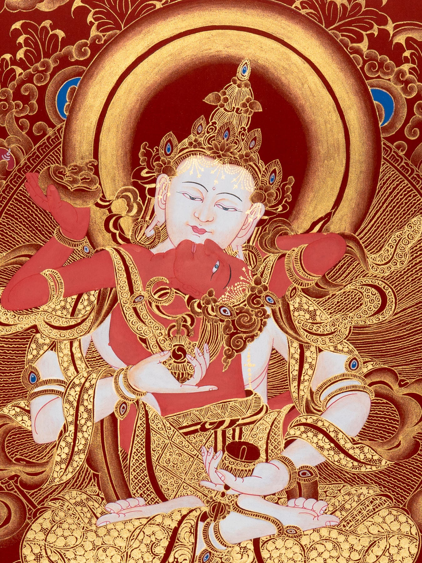 Vajrasattva Shakti Thangka - Tibetan Painting
