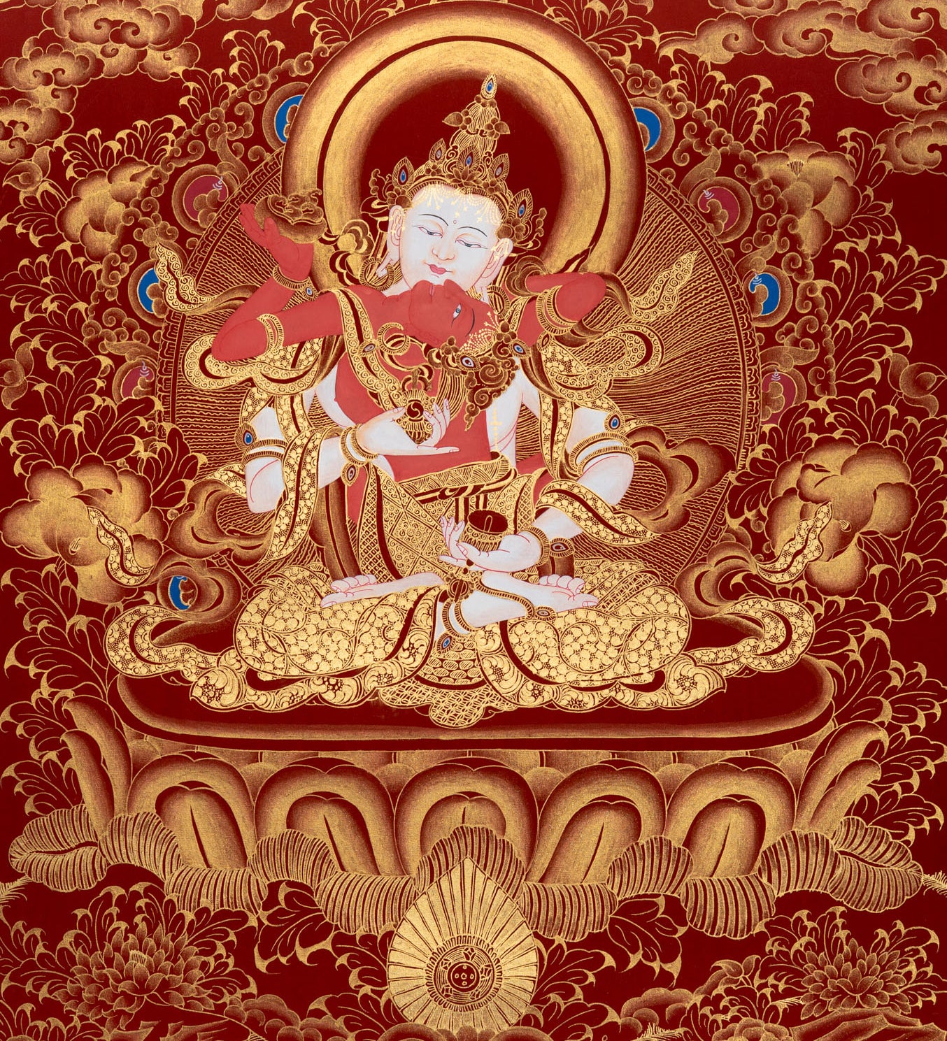 Vajrasattva Shakti Thangka - Tibetan Painting