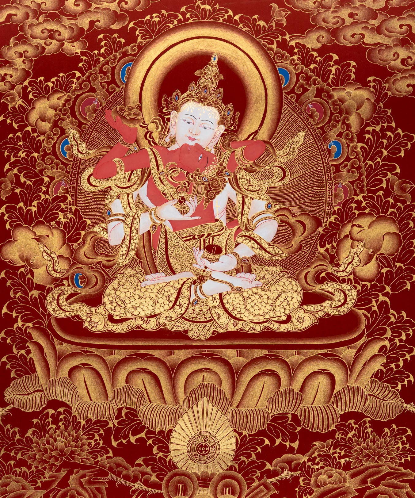 Vajrasattva Shakti Thangka - Tibetan Painting