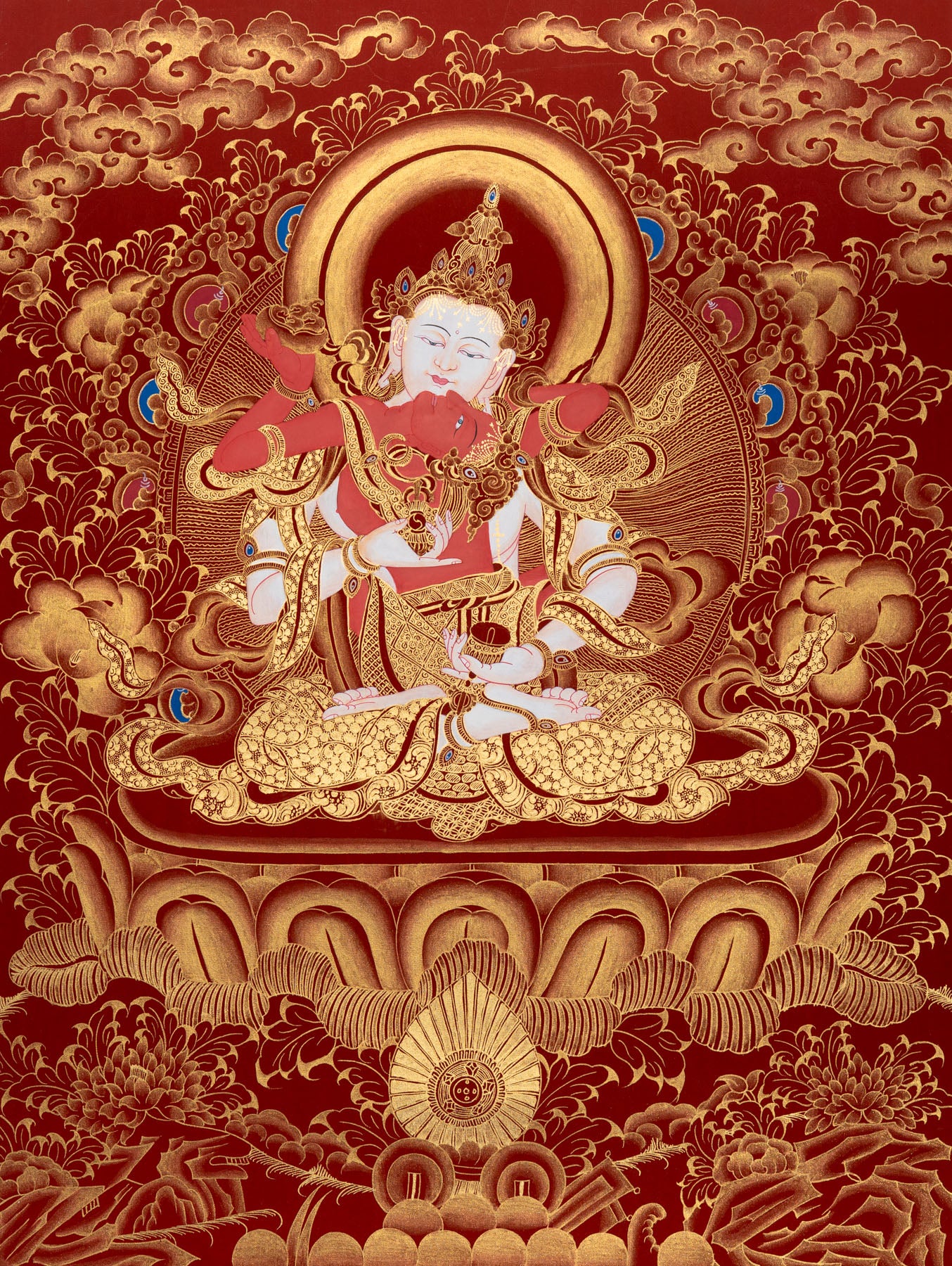 Vajrasattva Shakti Thangka - Tibetan Painting