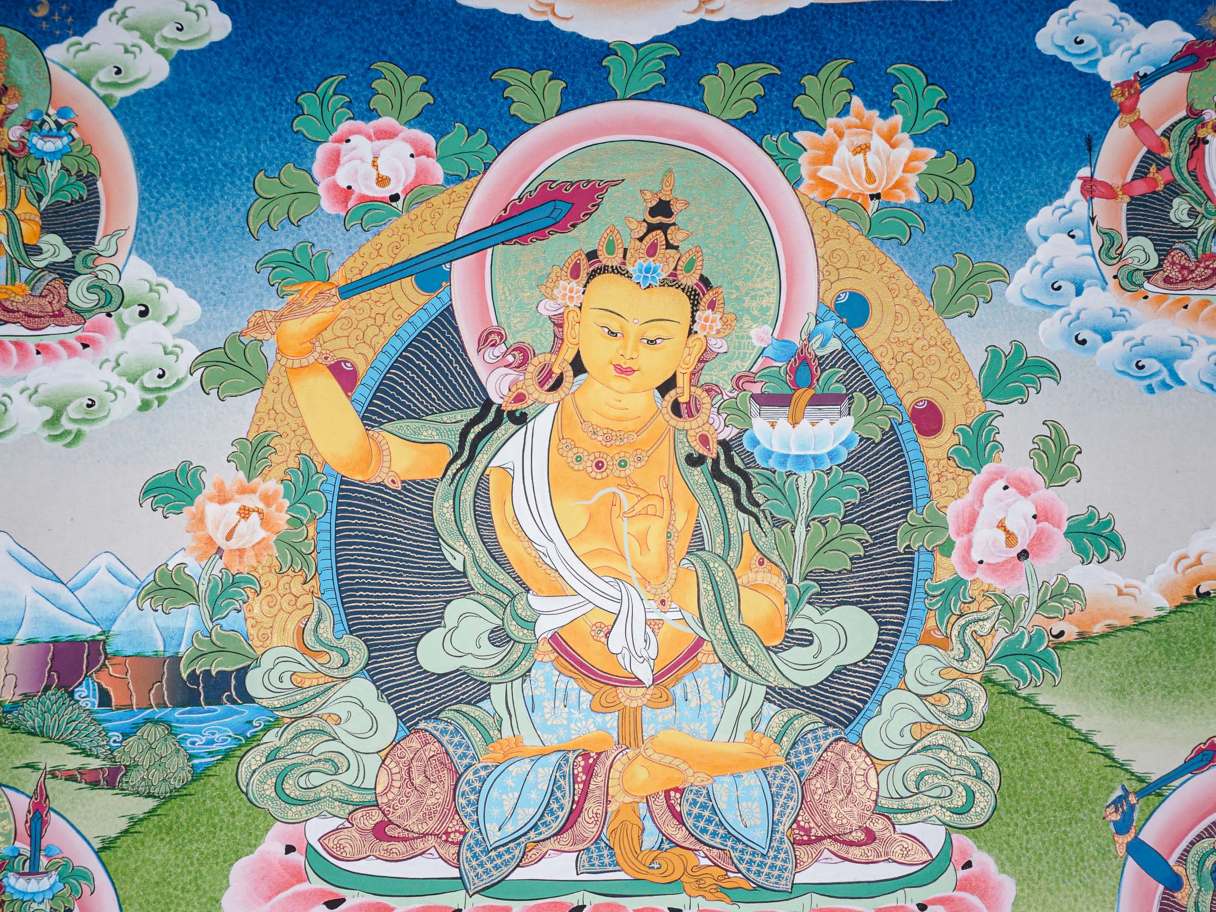 5 Manjushri Thangka - tibetan Painting