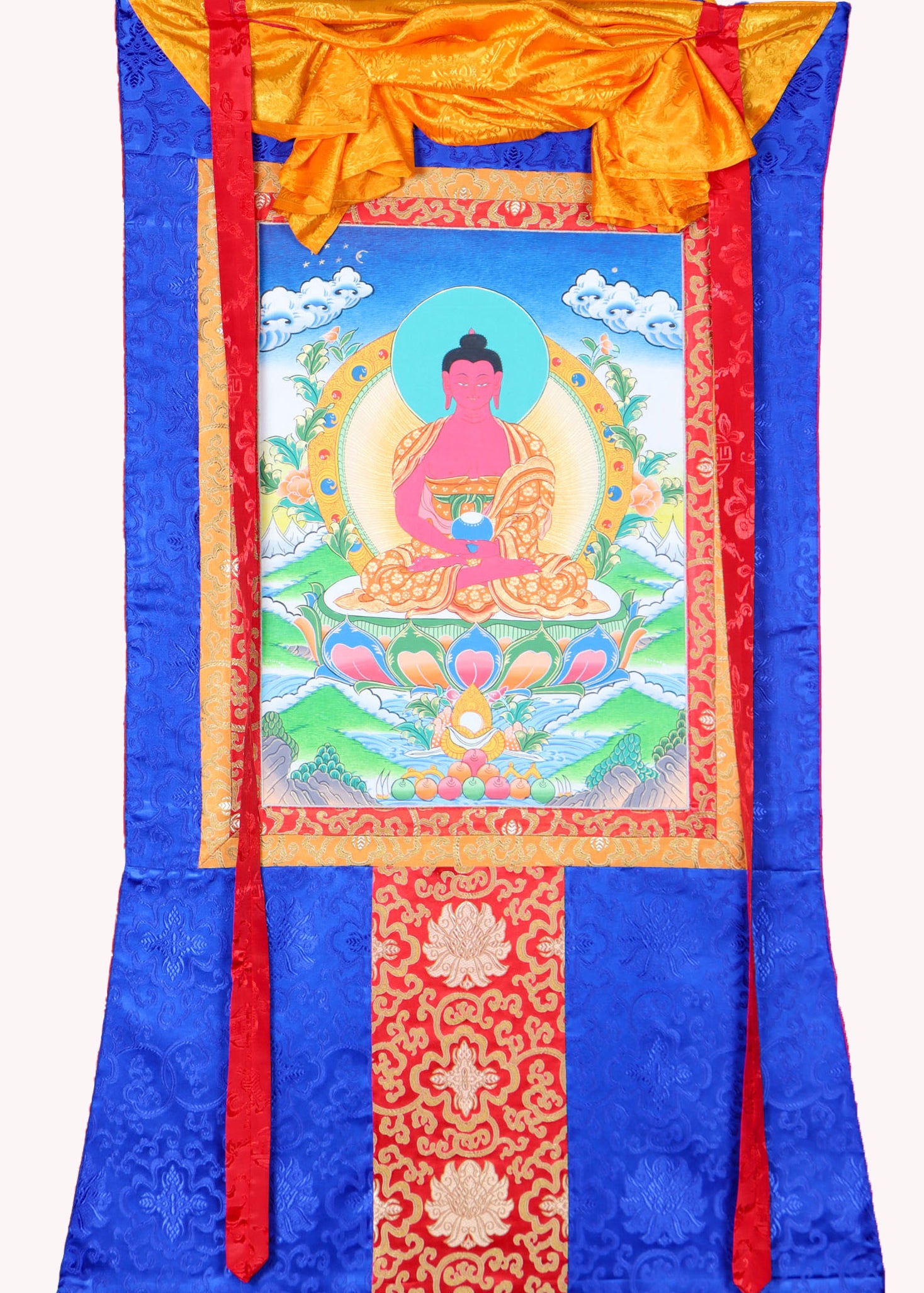  Amitabha Brocade Thangka painting for wisdom and enlightment.
