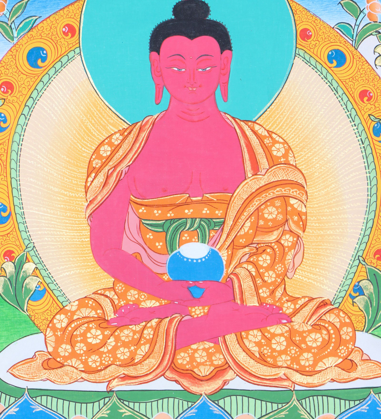  Amitabha Brocade Thangka painting for wisdom and enlightment.