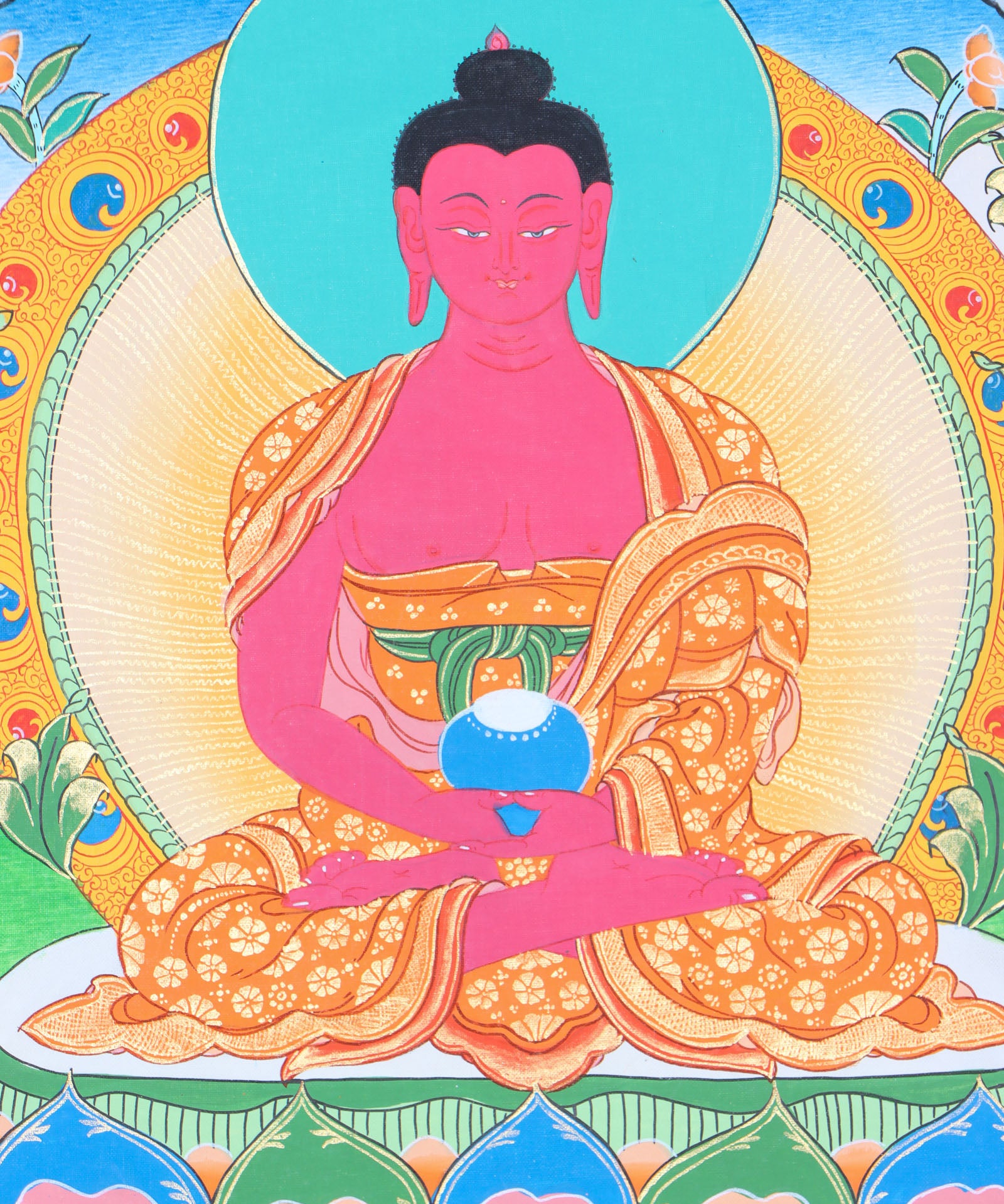  Amitabha Brocade Thangka painting for wisdom and enlightment.