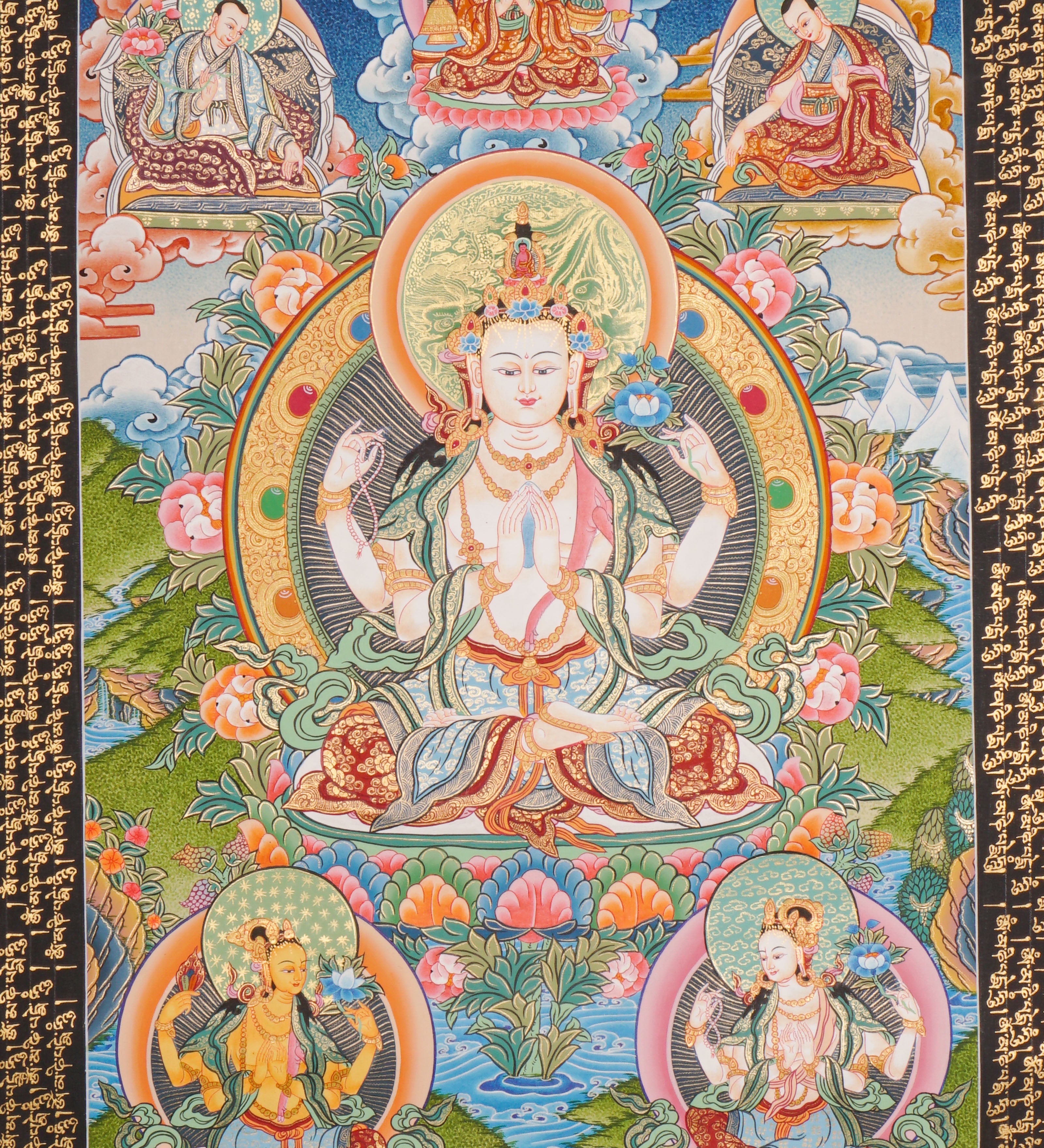 Chengresi Thangka - Handpainted by skillful artisan - Himalayas Shop