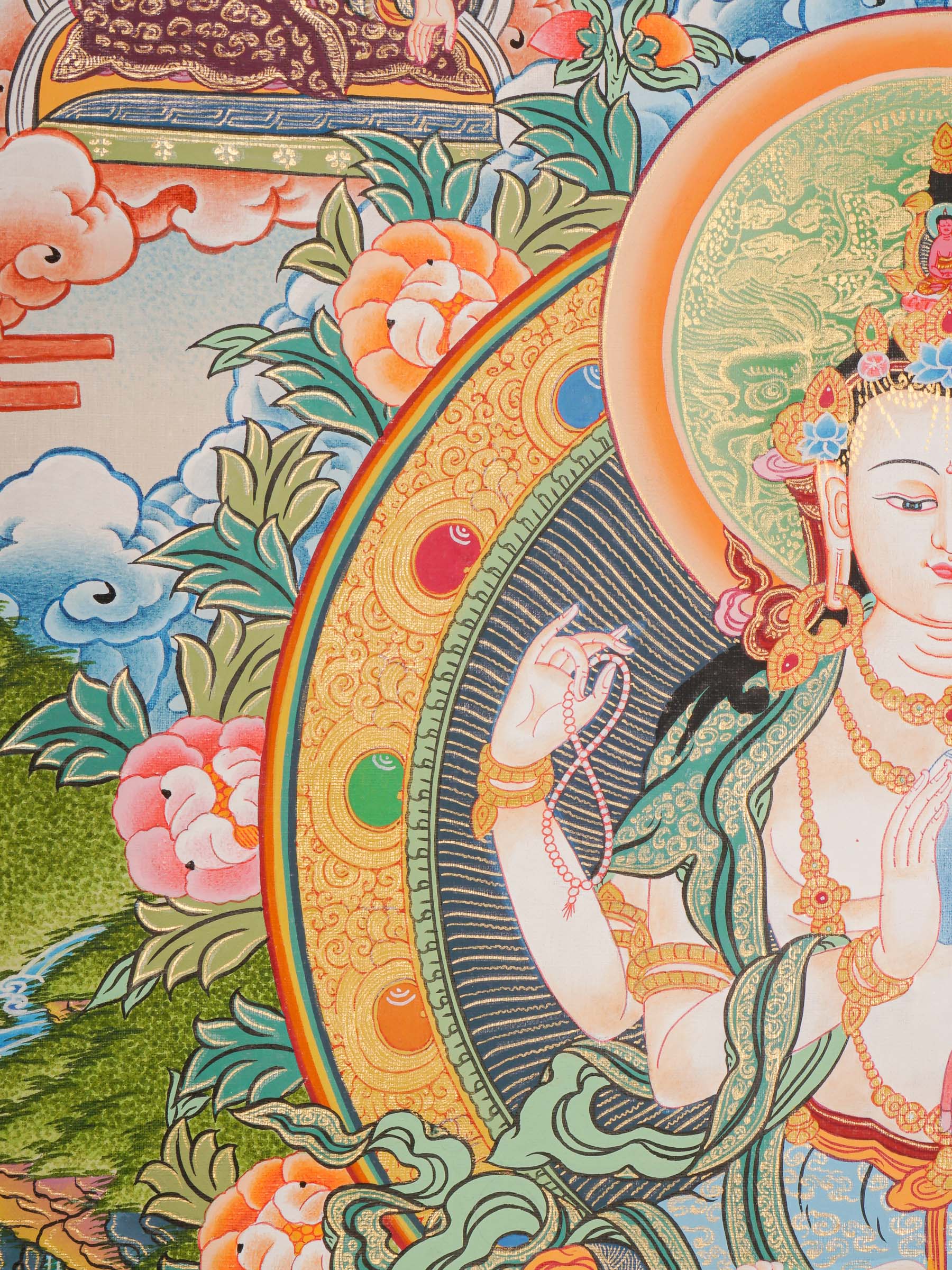 Chengresi Thangka - Handpainted by skillful artisan - Himalayas Shop
