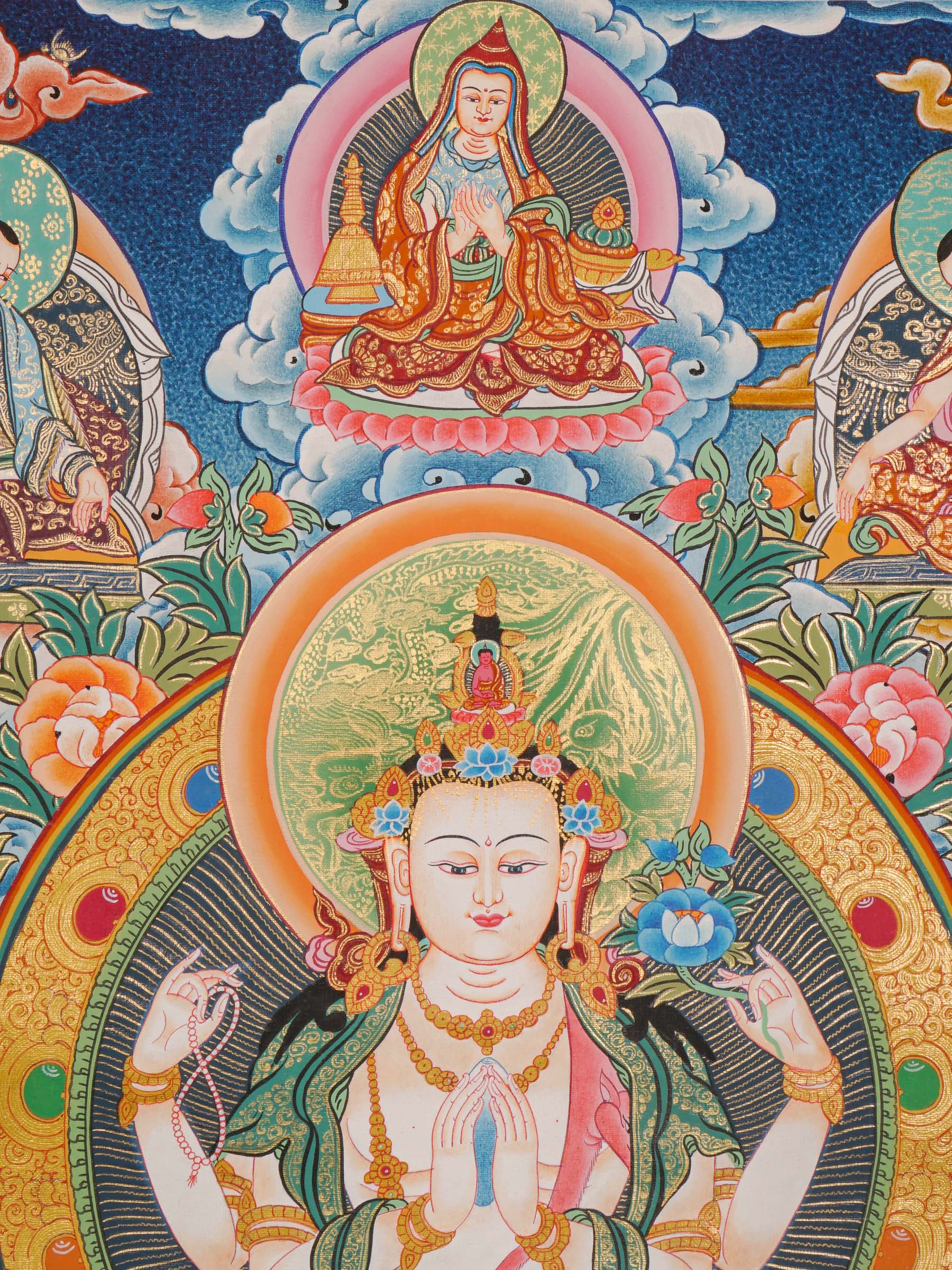 Chengresi Thangka - Handpainted by skillful artisan - Himalayas Shop