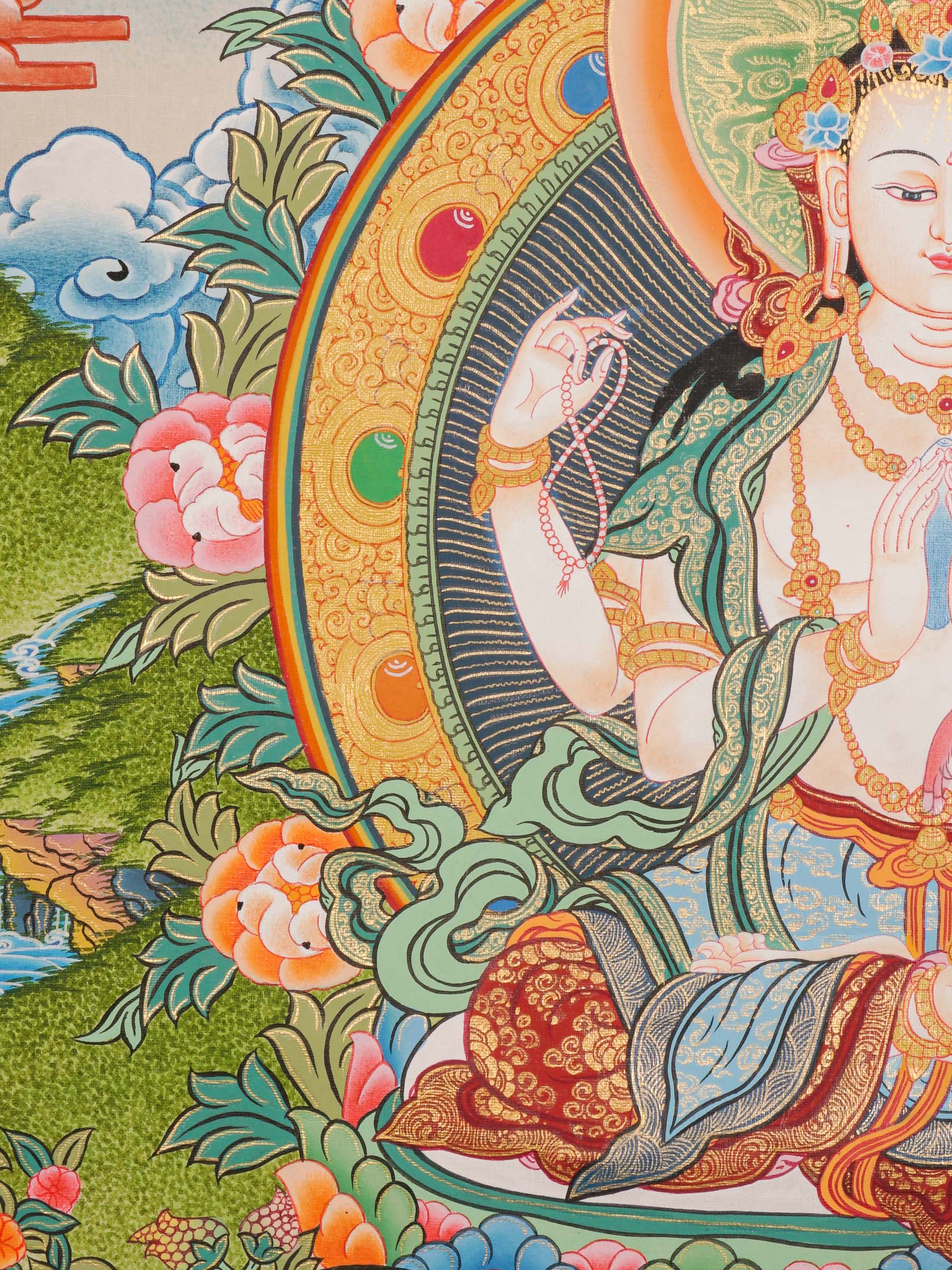 Chengresi Thangka - Handpainted by skillful artisan - Himalayas Shop