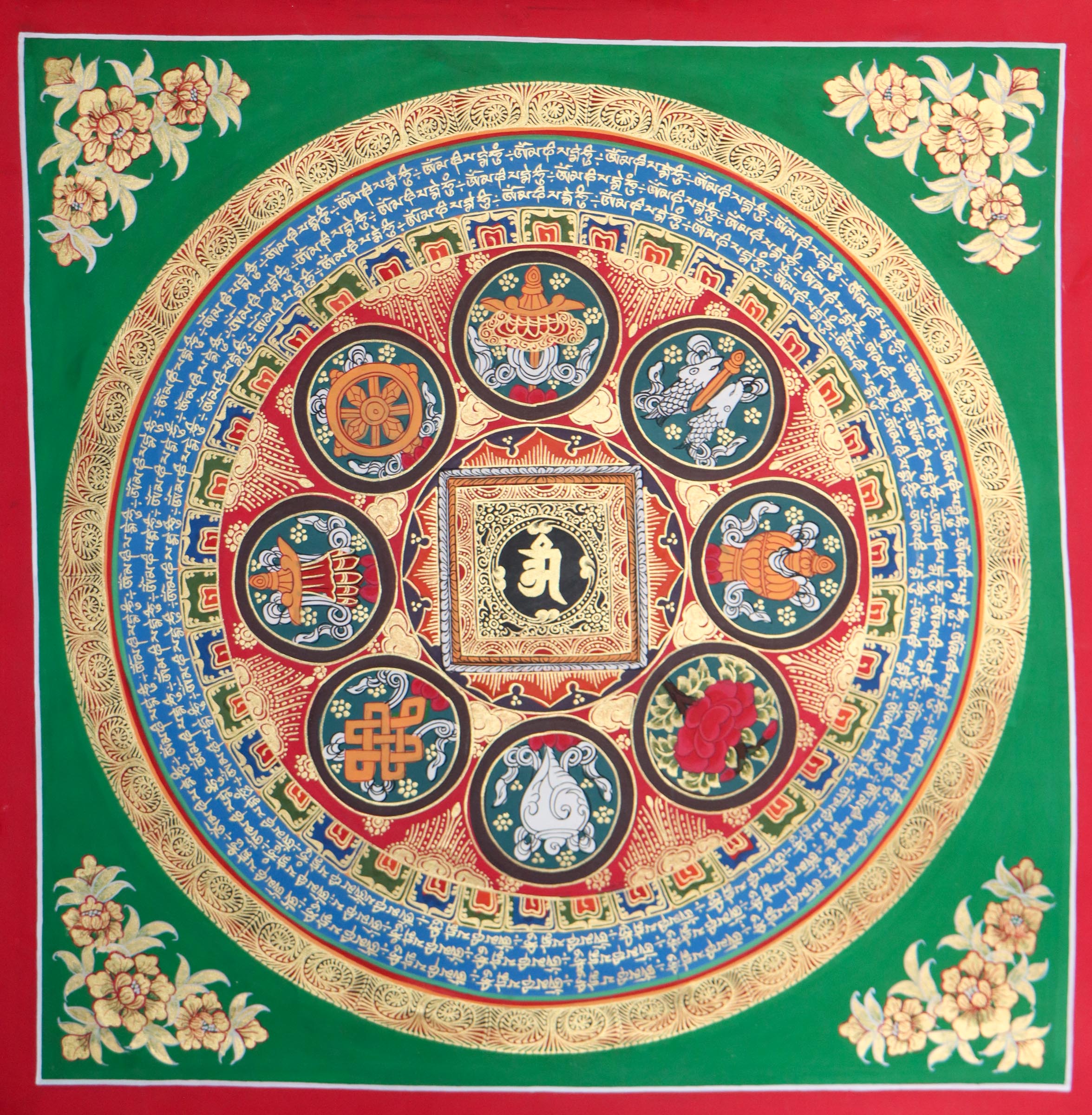 Mantra Mandala Thangka for spirituality .