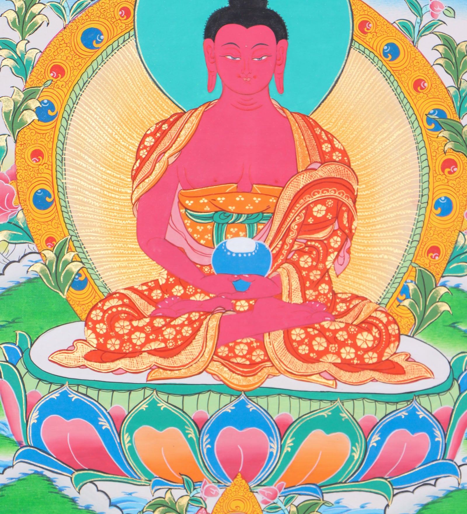 Amitabha Thangka for spiritual connections, aid concentration, and generate positive energy.