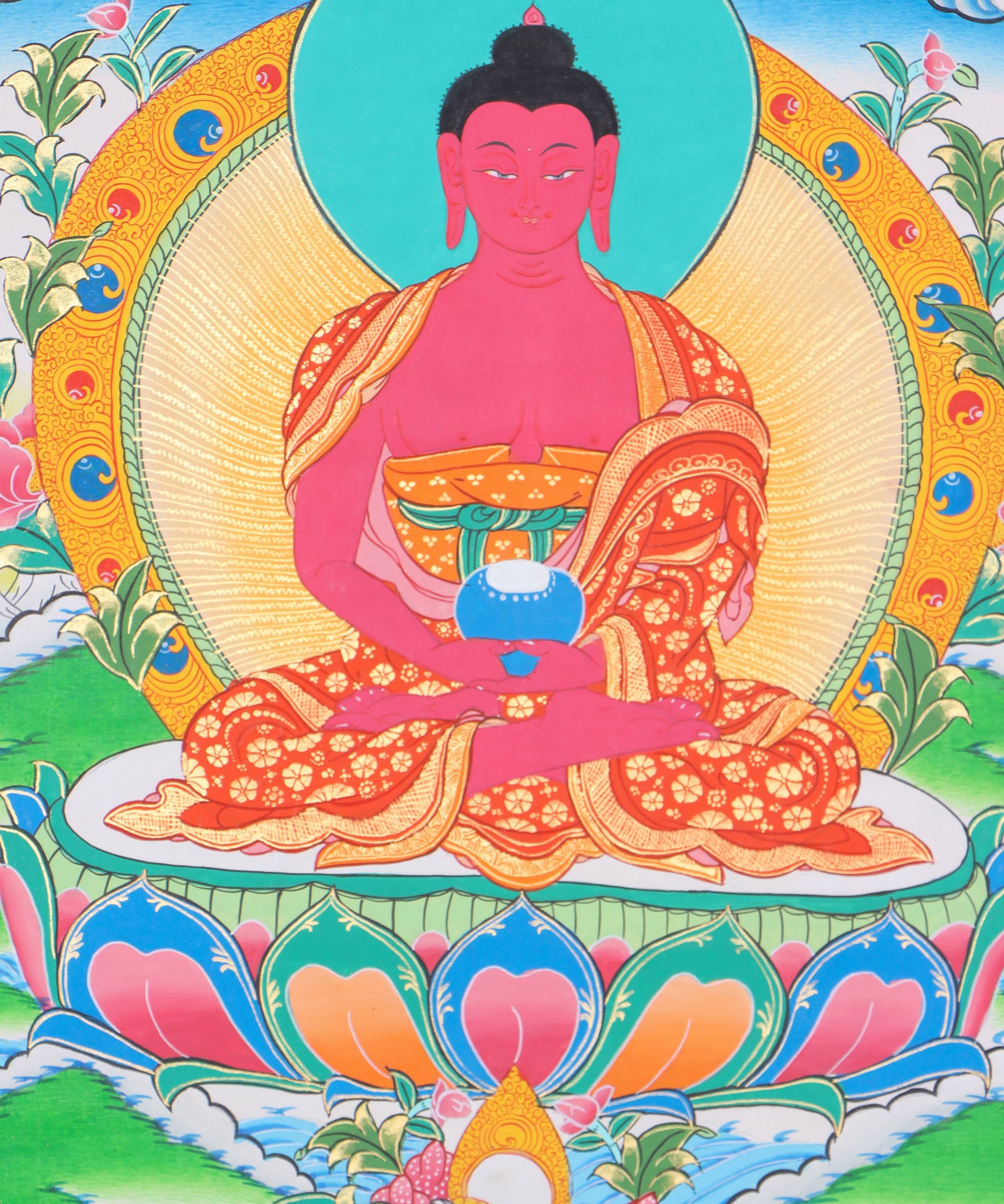 Amitabha Thangka for spiritual connections, aid concentration, and generate positive energy.