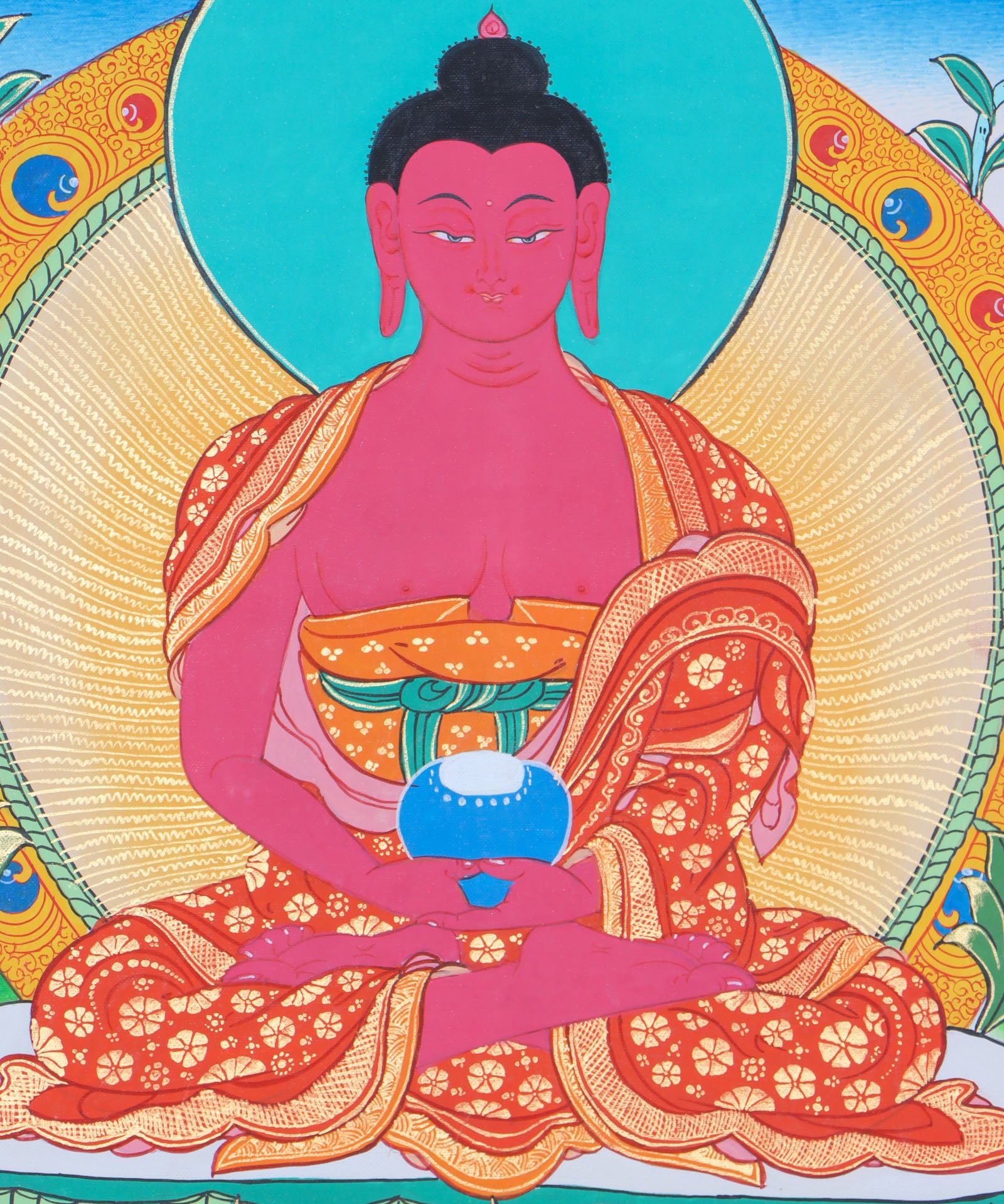 Amitabha Thangka for spiritual connections, aid concentration, and generate positive energy.