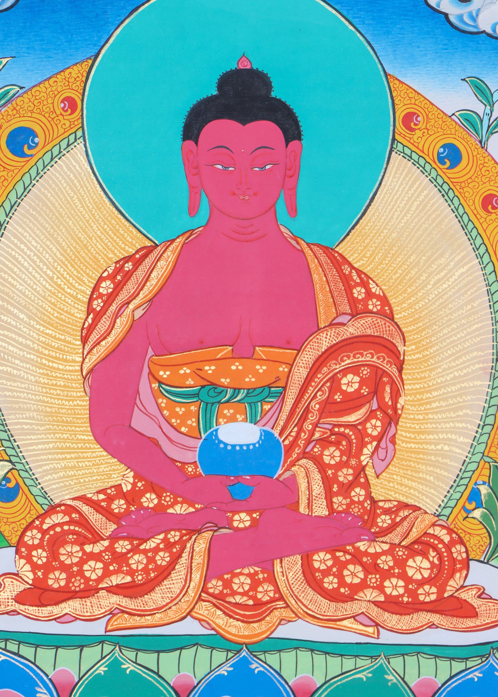Amitabha Thangka for spiritual connections, aid concentration, and generate positive energy.