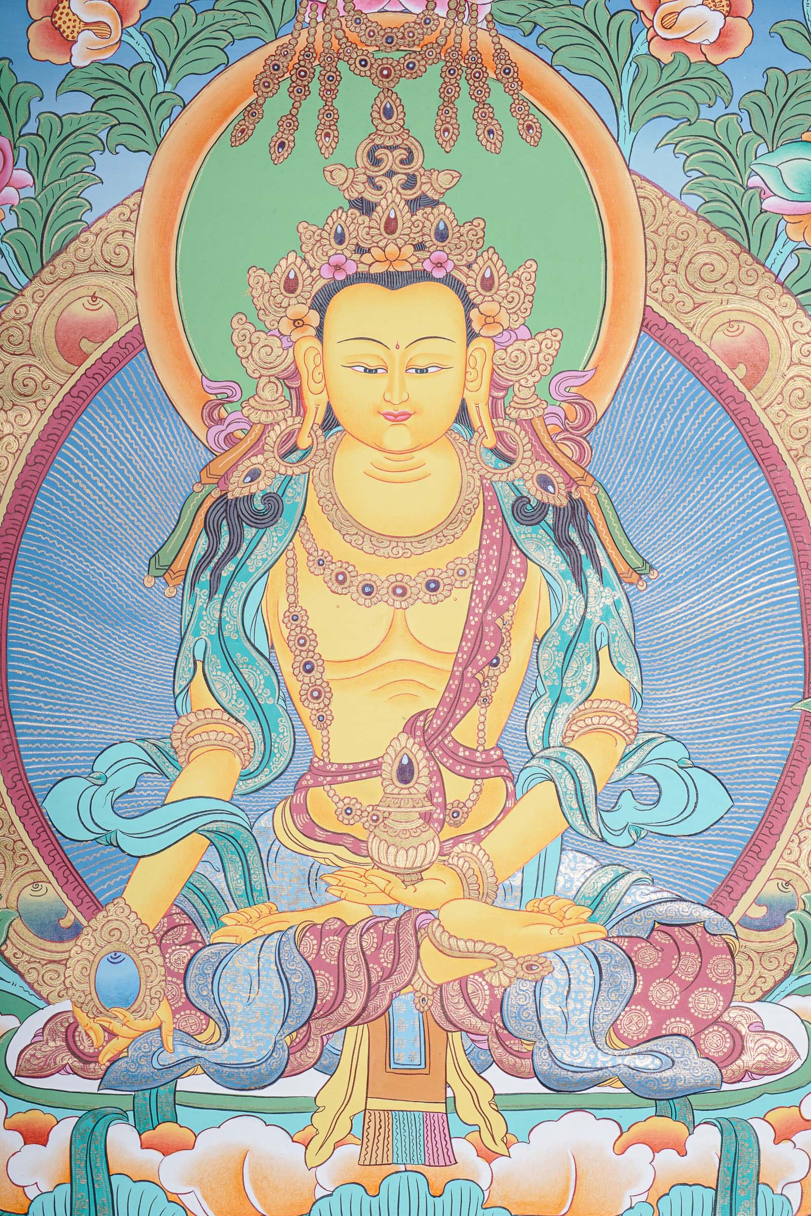 Beautiful Ratnasambhava Buddha Thangka Painting - Himalayas Shop