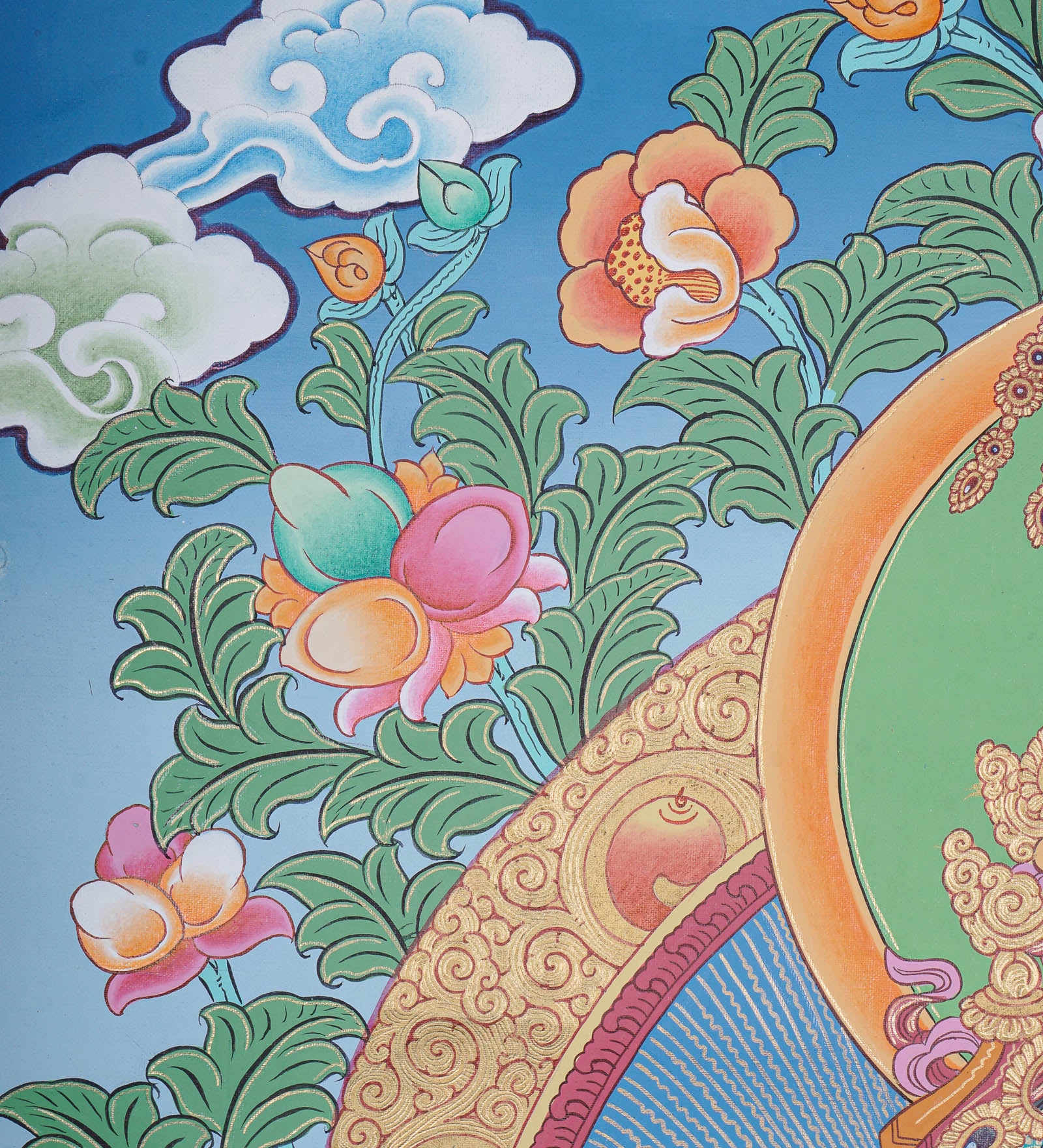 Beautiful Ratnasambhava Buddha Thangka Painting - Himalayas Shop