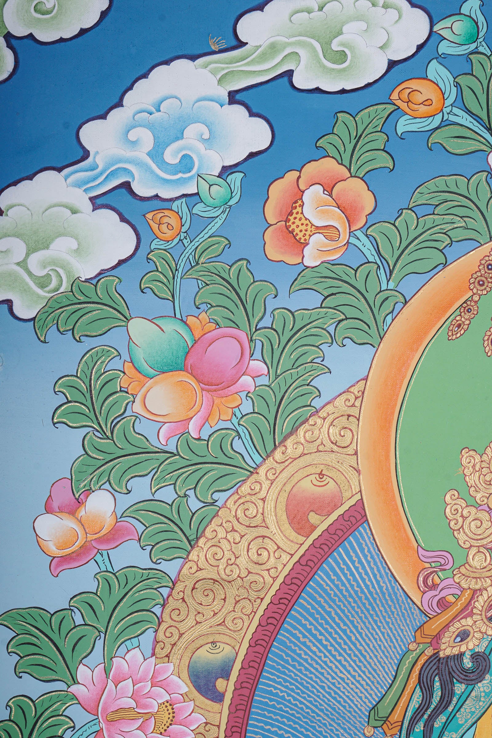 Beautiful Ratnasambhava Buddha Thangka Painting - Himalayas Shop