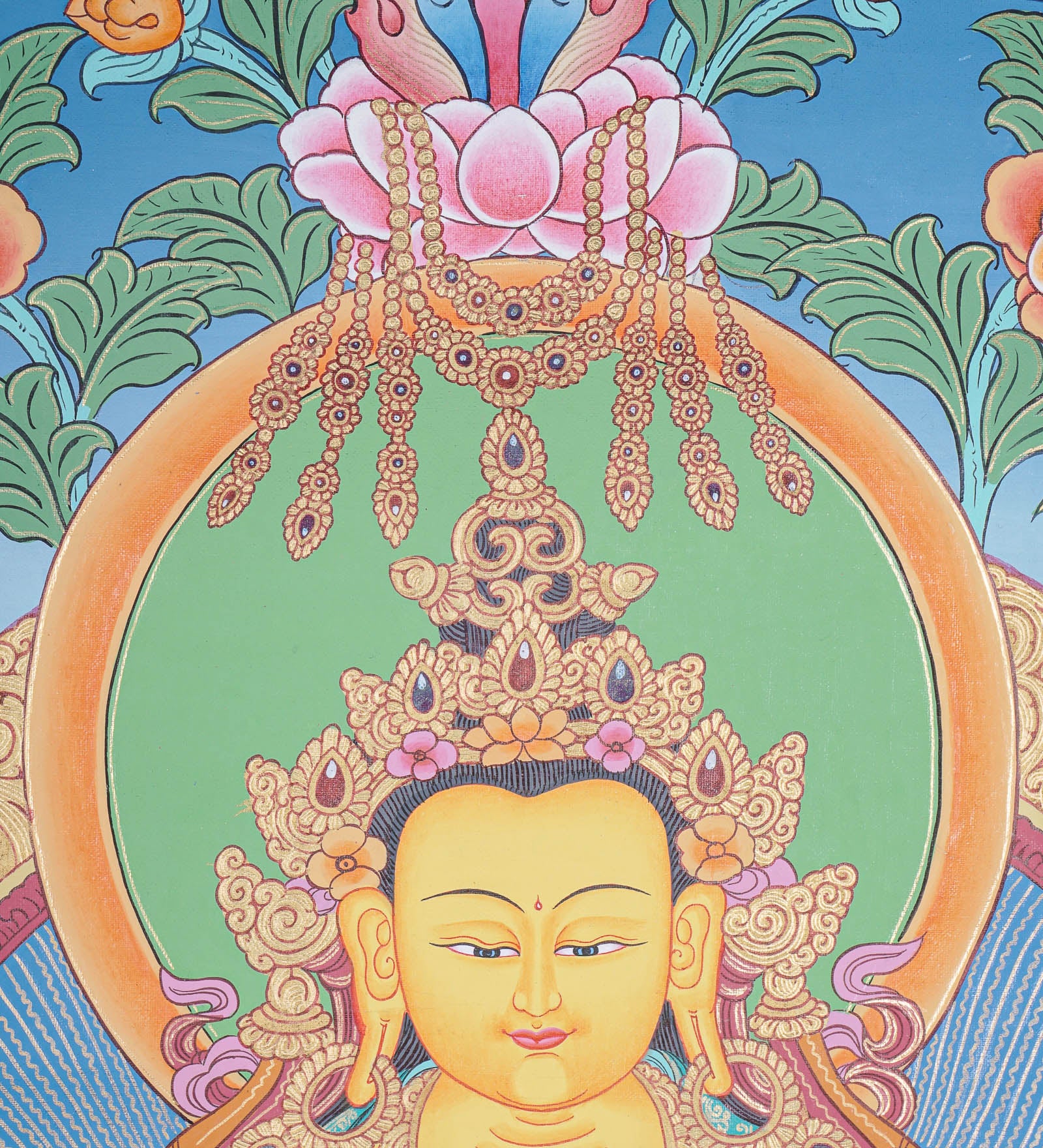 Beautiful Ratnasambhava Buddha Thangka Painting - Himalayas Shop