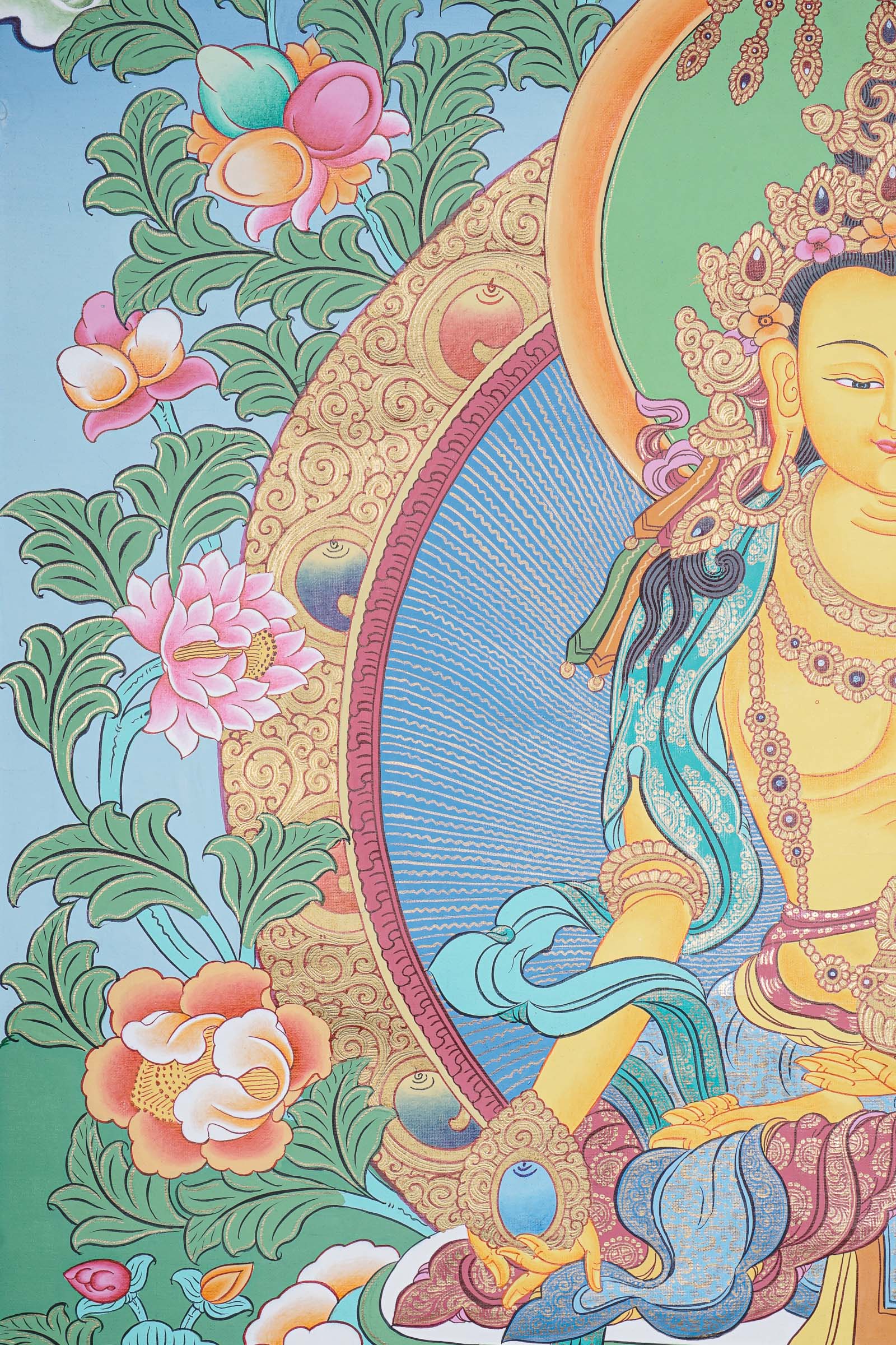 Beautiful Ratnasambhava Buddha Thangka Painting - Himalayas Shop