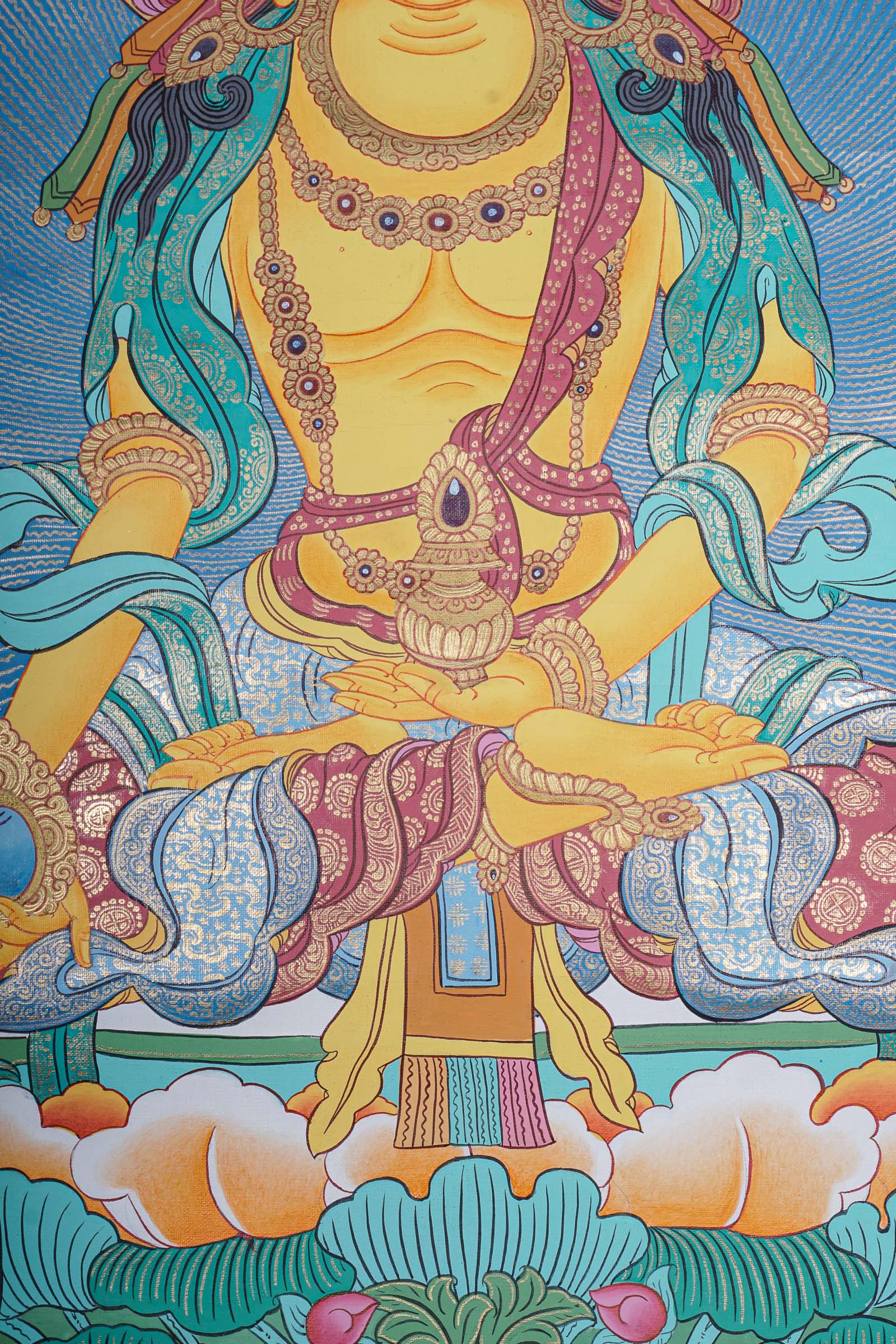 Beautiful Ratnasambhava Buddha Thangka Painting - Himalayas Shop