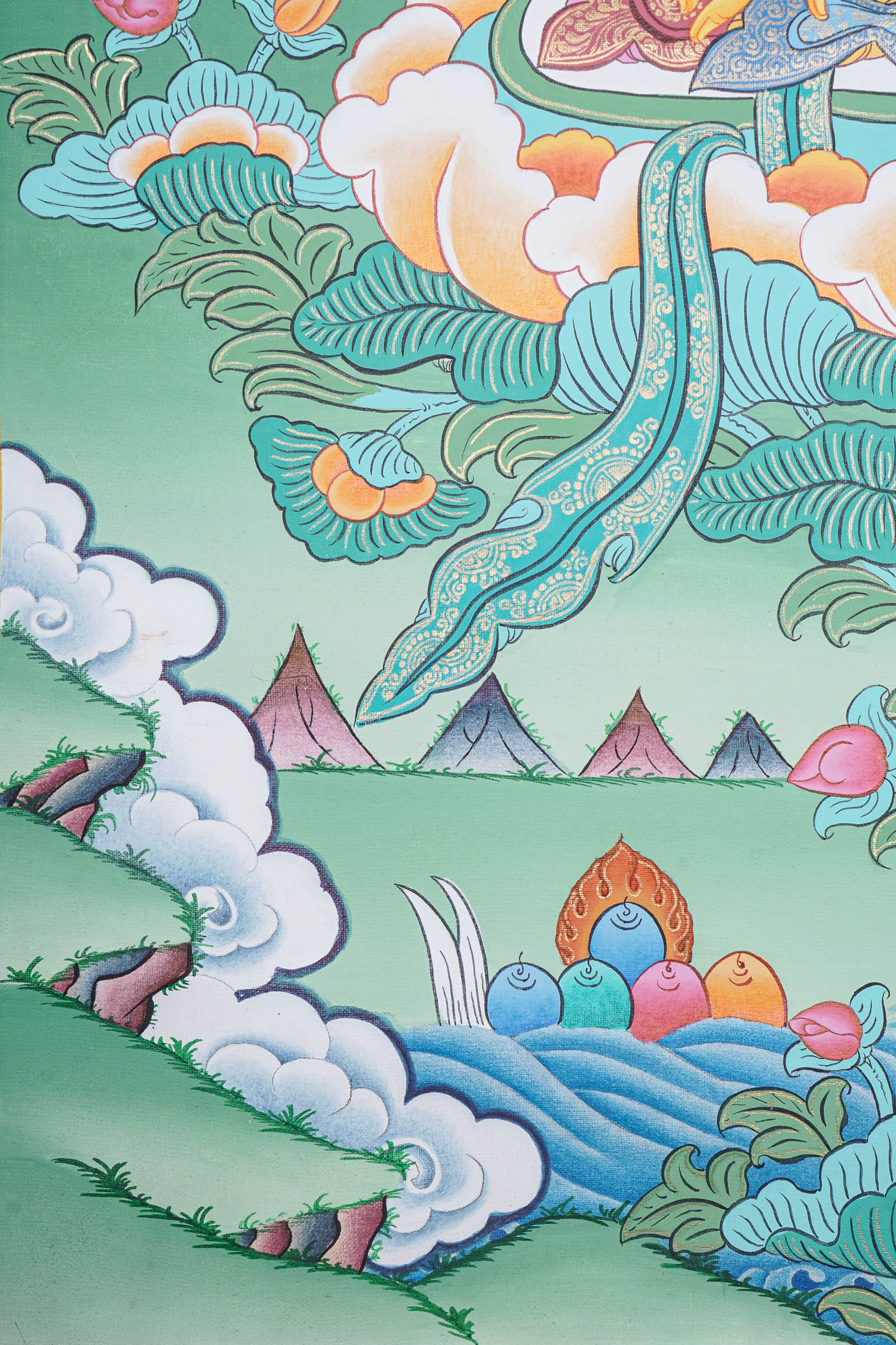 Beautiful Ratnasambhava Buddha Thangka Painting - Himalayas Shop