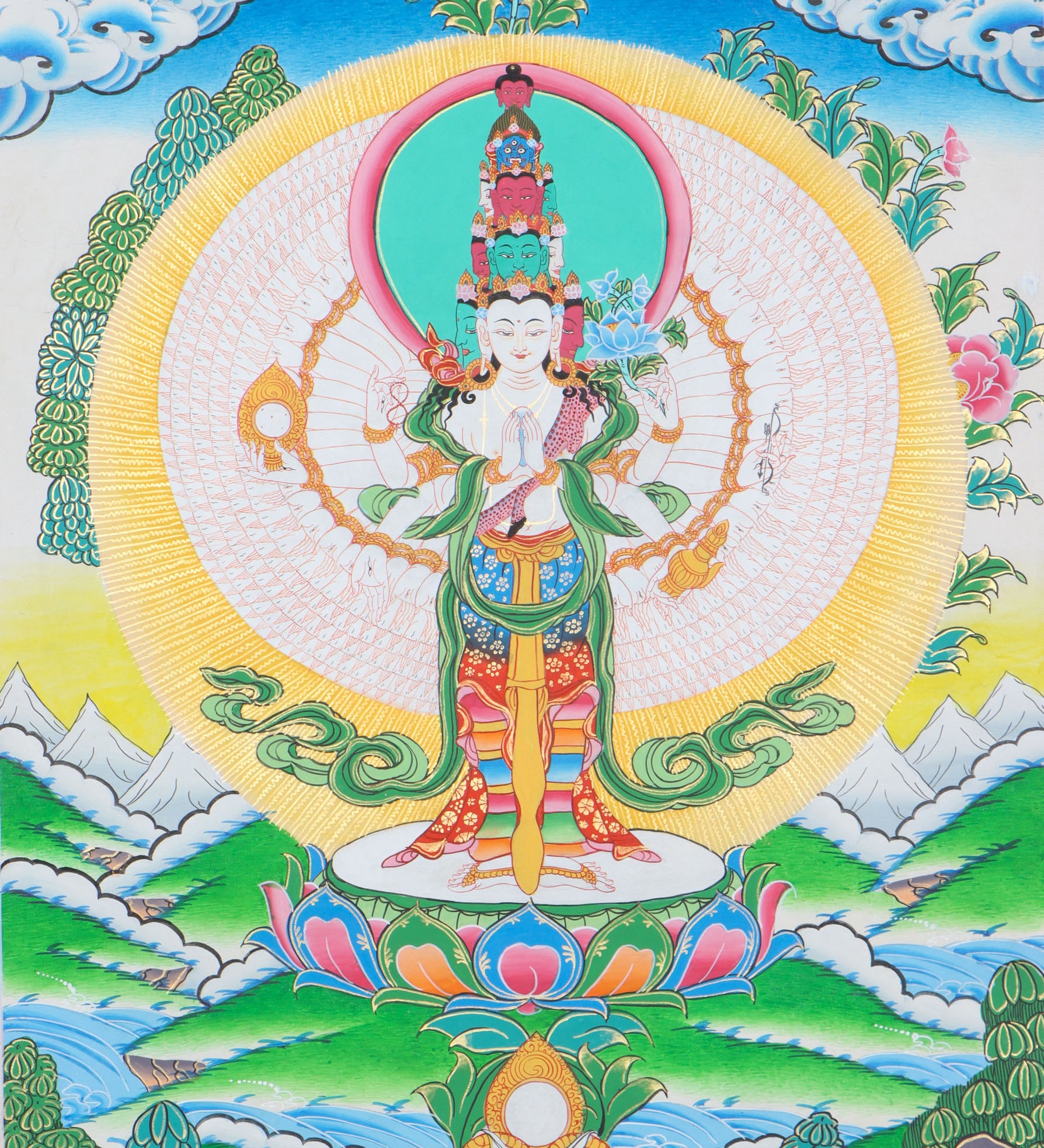 Lokeshwor Thangka serves as visual aids for meditation and visualization practices.