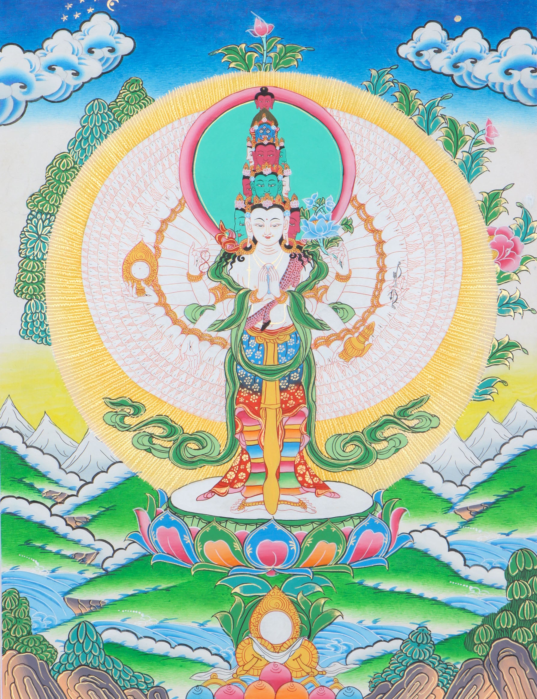 Lokeshwor Thangka serves as visual aids for meditation and visualization practices.