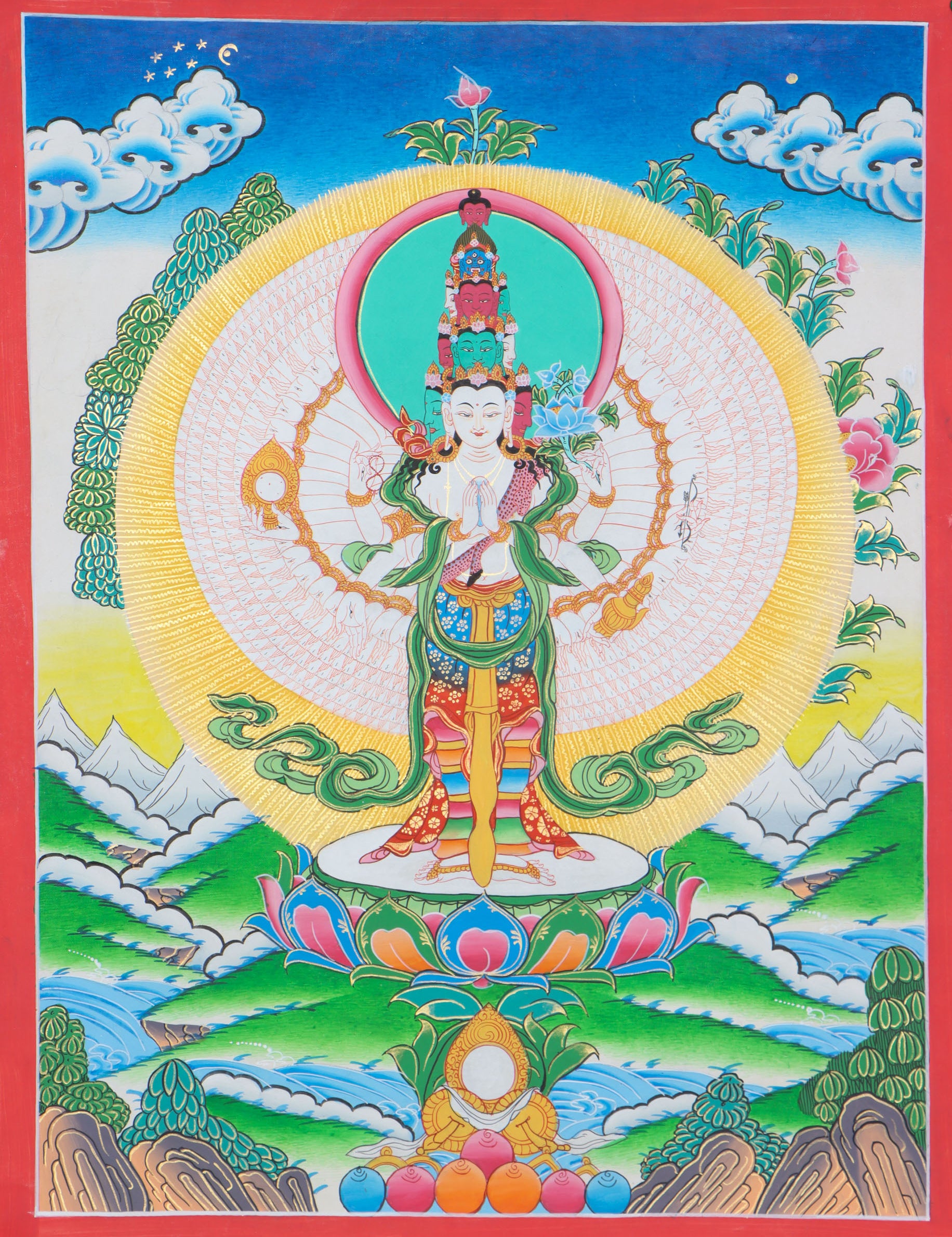 Lokeshwor Thangka serves  as visual aids for meditation and visualization practices. 