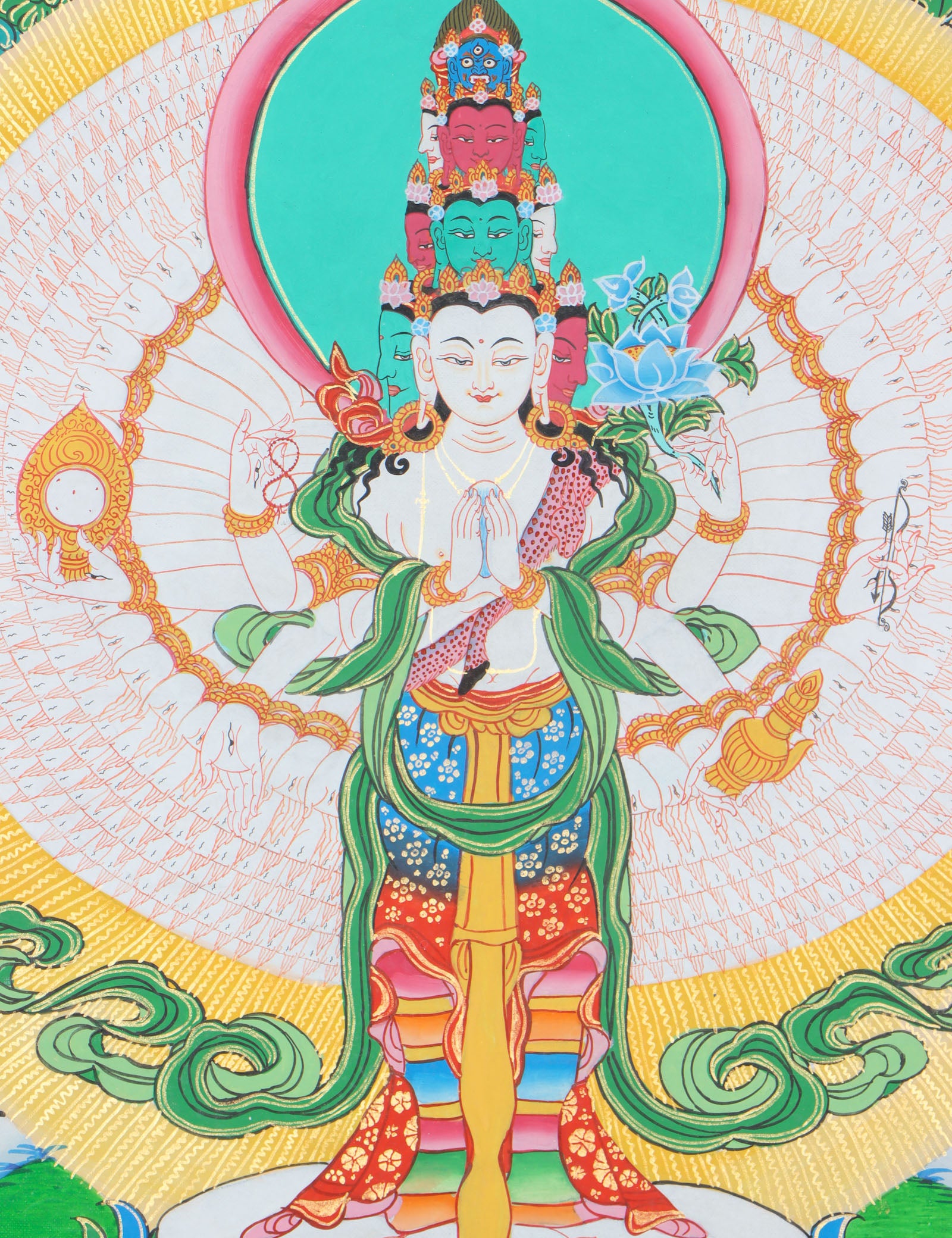 Lokeshwor Thangka serves as visual aids for meditation and visualization practices.