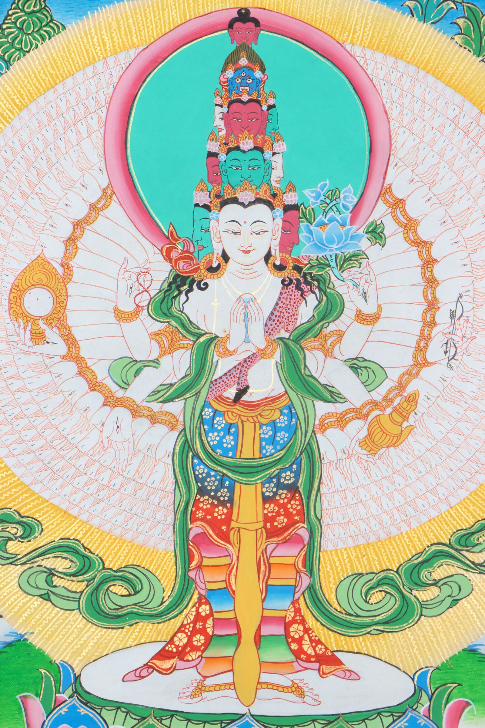 Lokeshwor Thangka serves as visual aids for meditation and visualization practices.