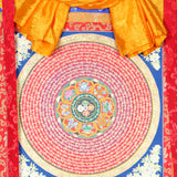 Mantra Mandala Brocade Thangka Painting  for good luck.