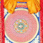 Mantra Mandala Brocade Thangka Painting for good luck.