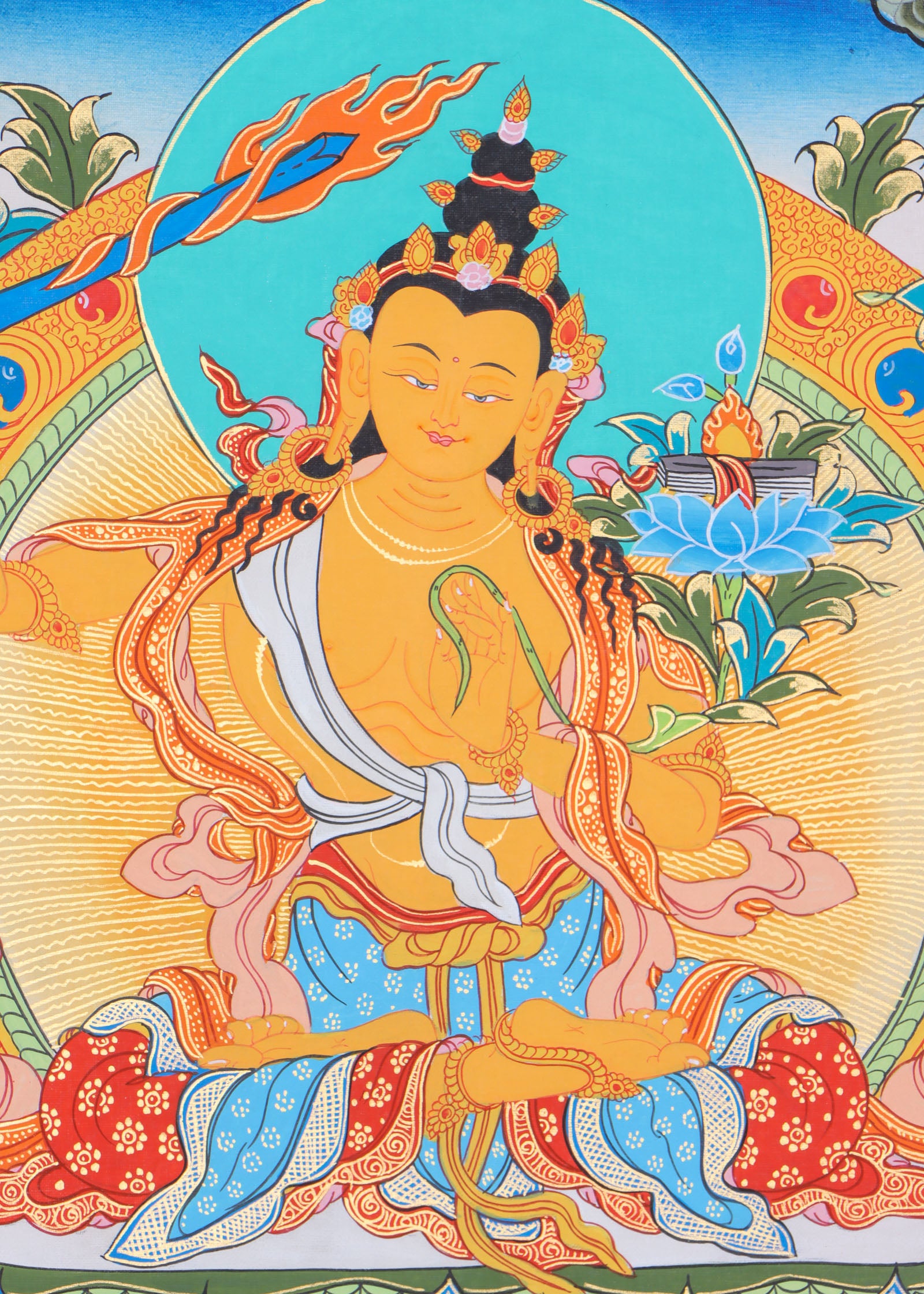 Manjushri Thangka for meditation, contemplation, and devotion.