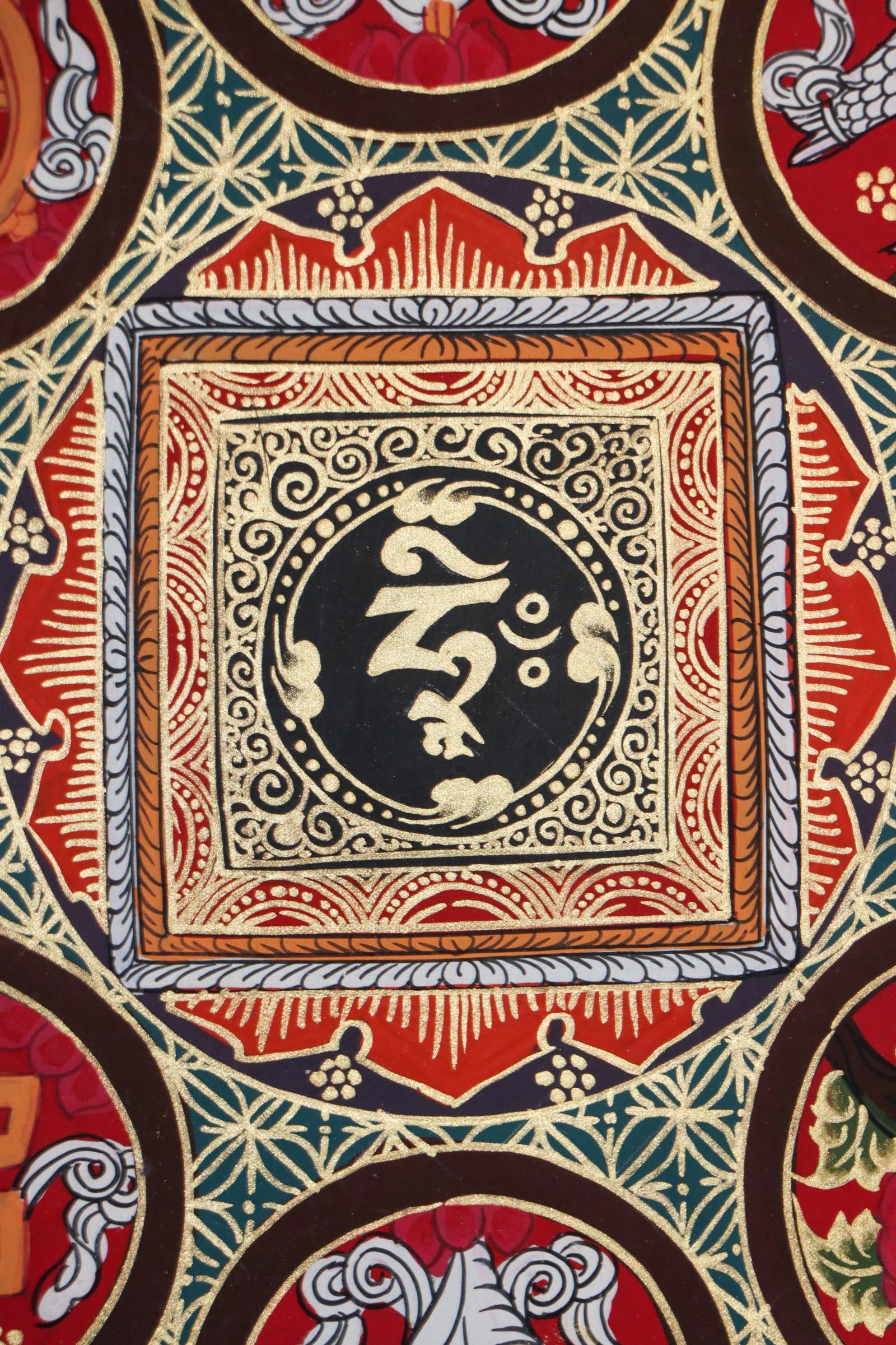 Mantra Mandala Thangka for wall decor .