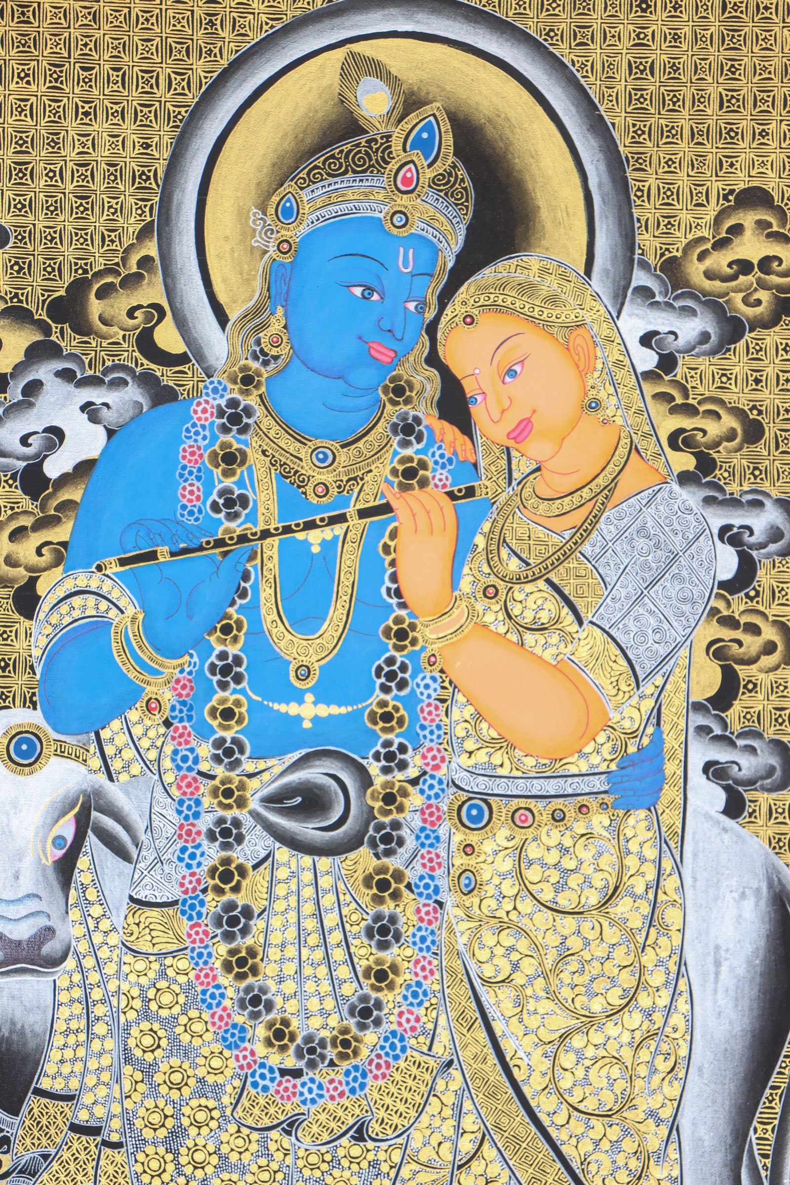 Radha Krishna Thangka for meditation and spirituality.