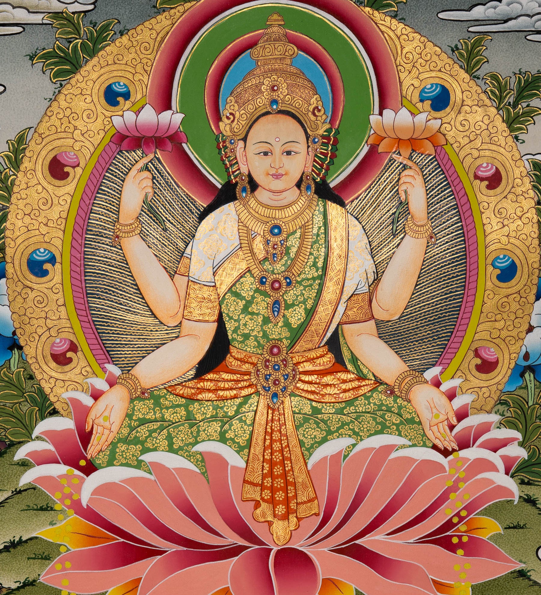 Handpainted Laxmi Thangka
