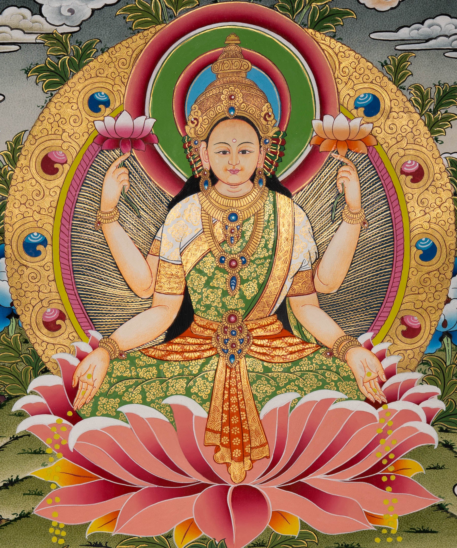 Handpainted Laxmi Thangka