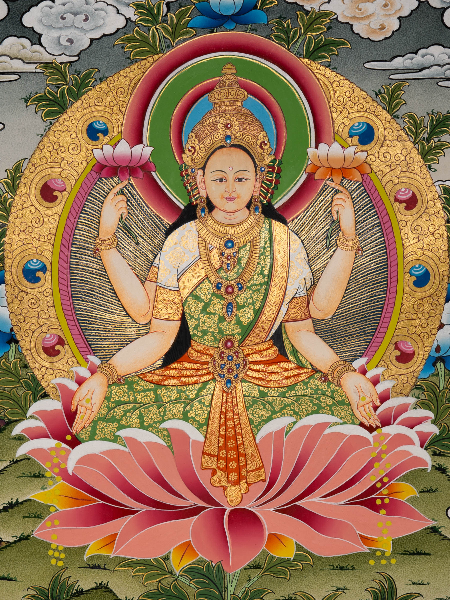 Handpainted Laxmi Thangka