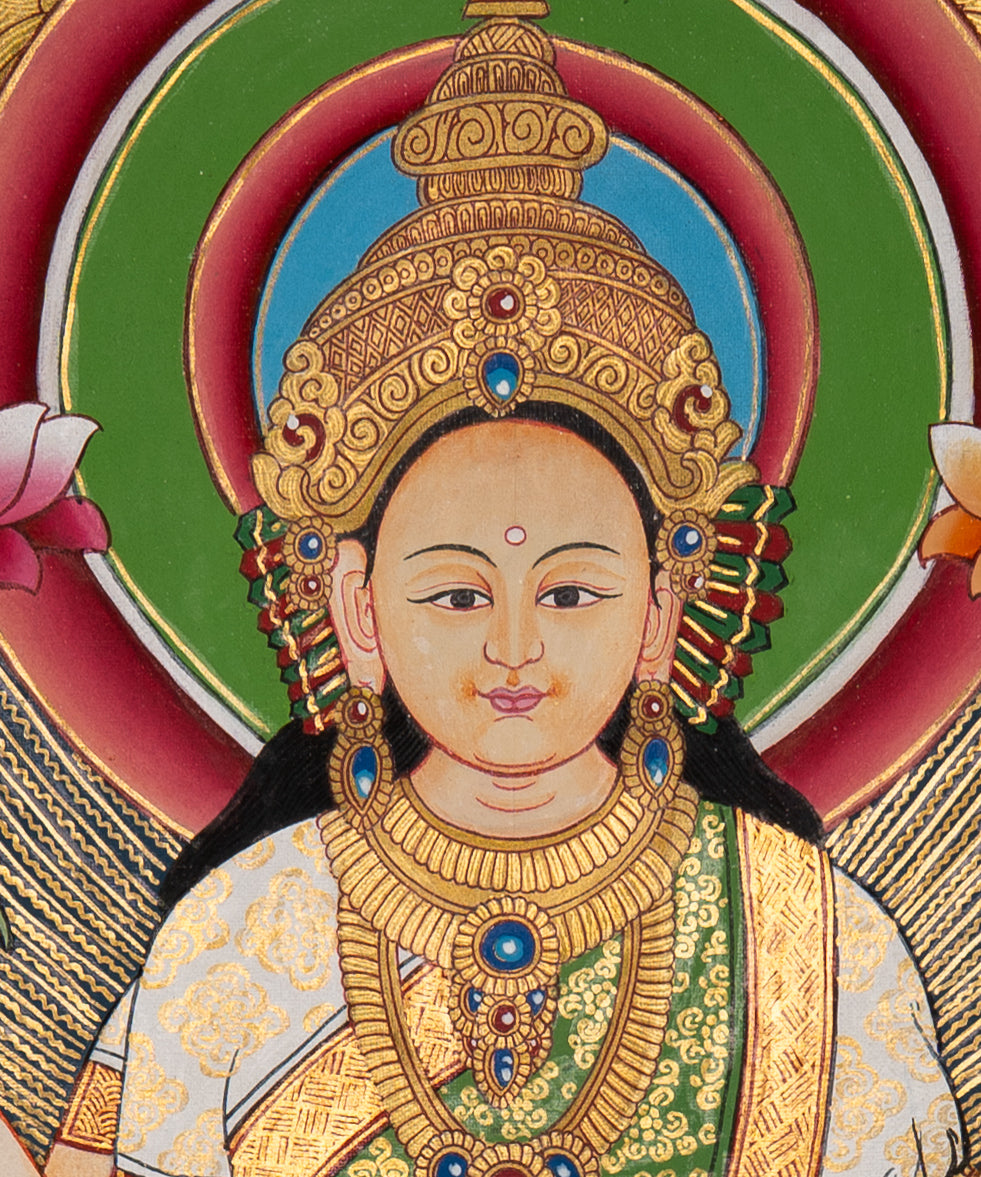 Handpainted Laxmi Thangka