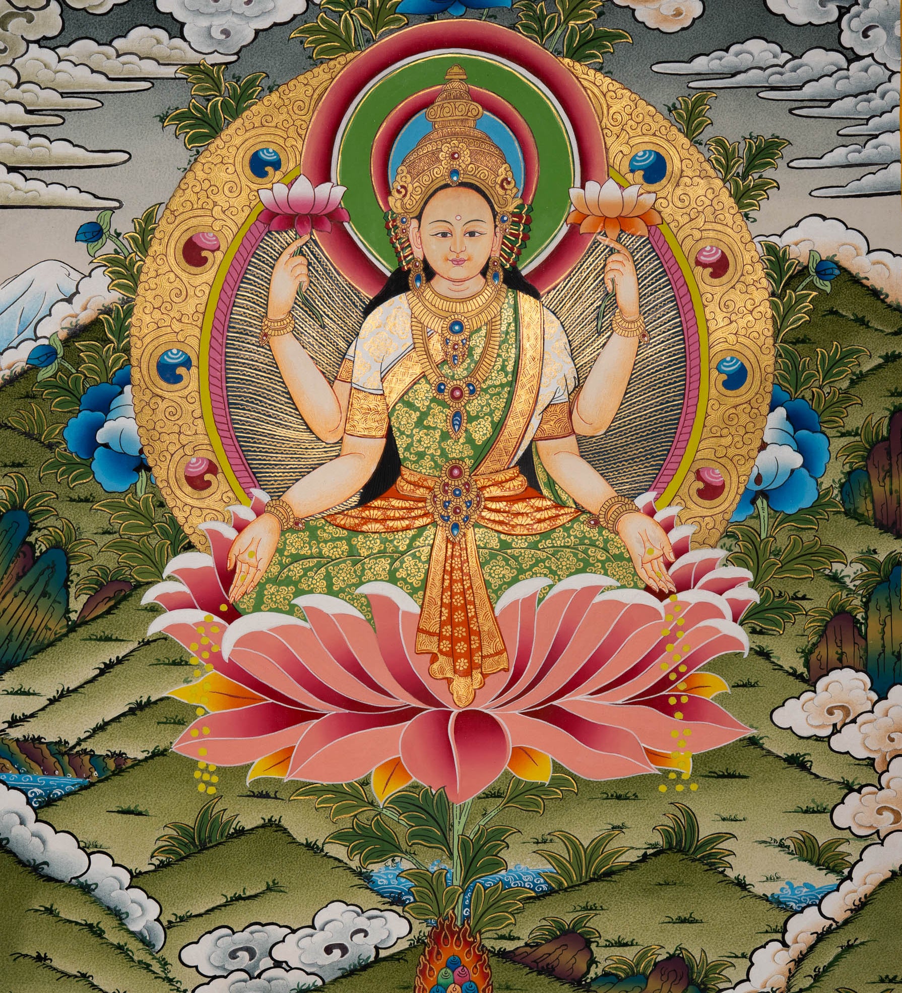 Handpainted Laxmi Thangka