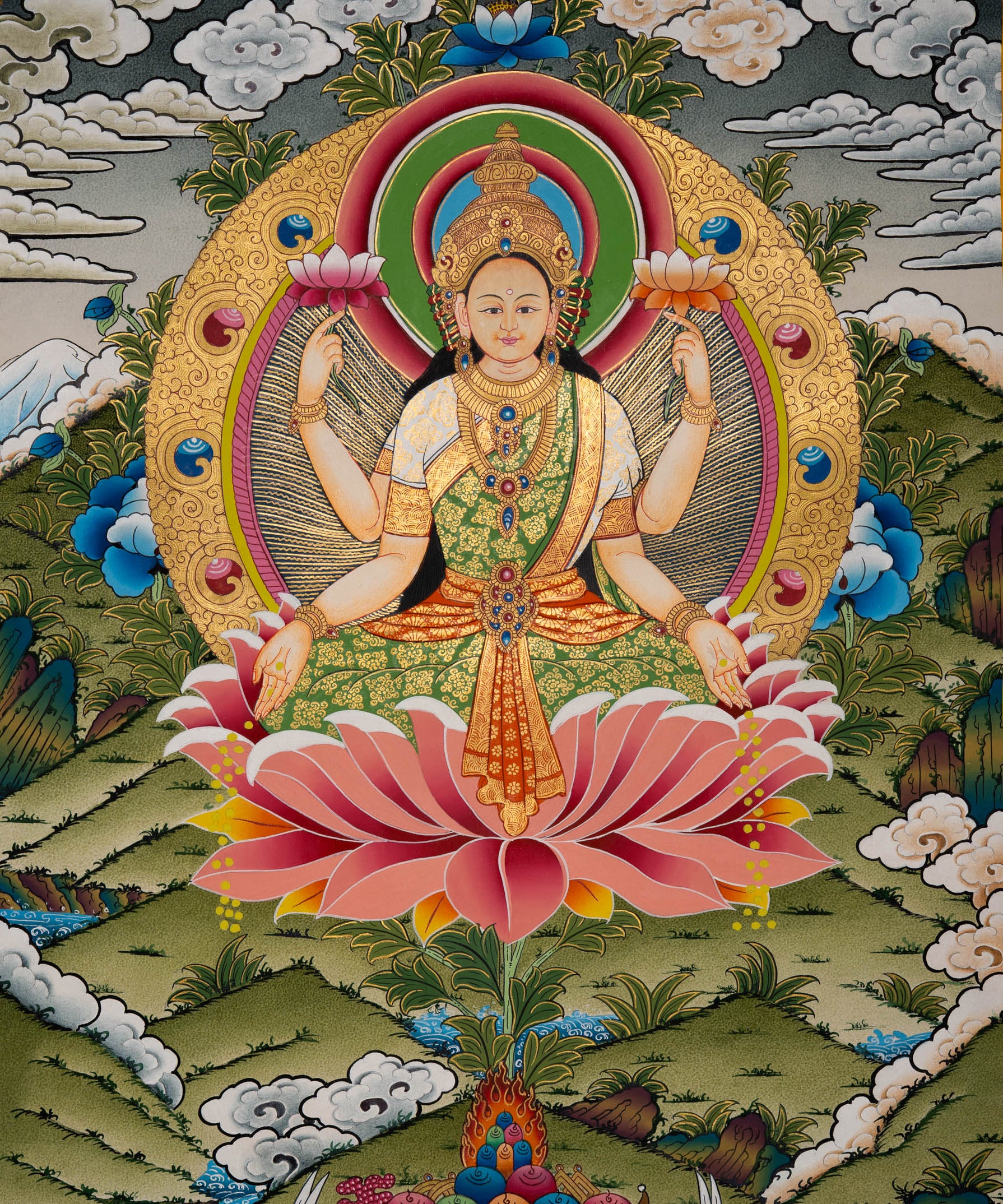 Handpainted Laxmi Thangka