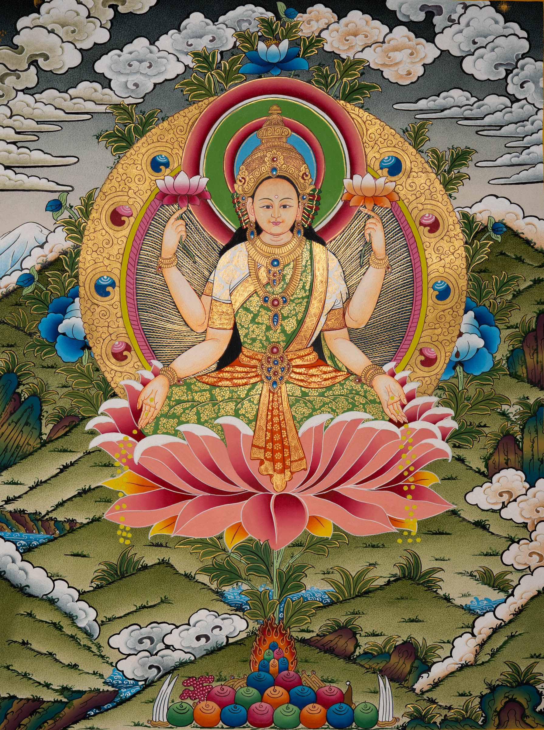 Handpainted Laxmi Thangka