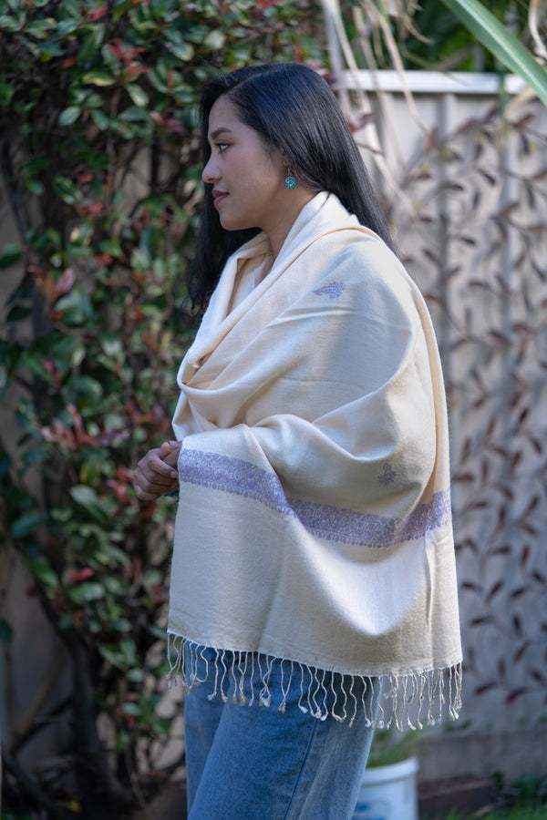 White Pashmina Shawl suitable for every season.