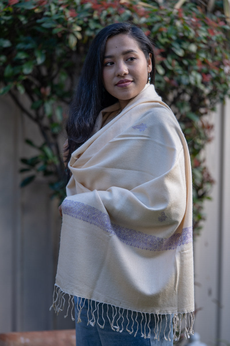 White Pashmina Shawl suitable for every season.