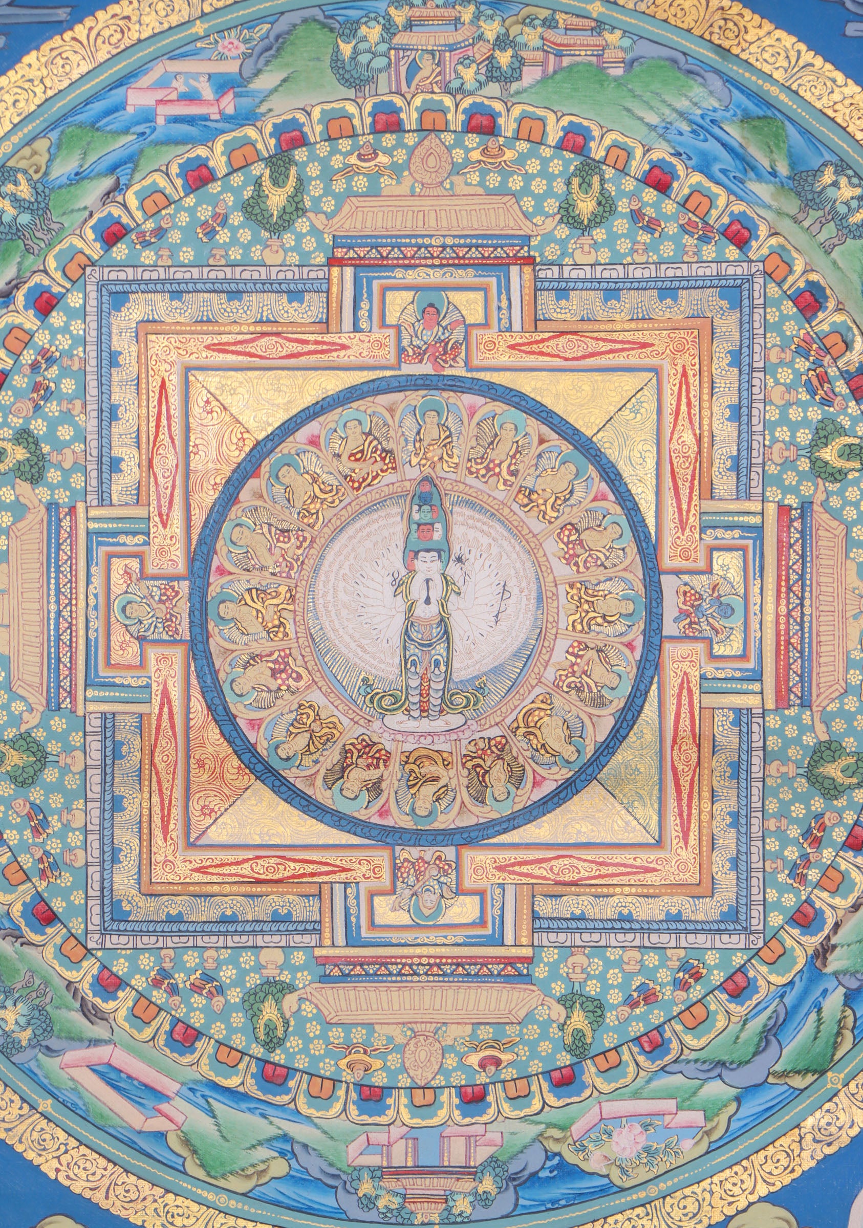 Lokeshwor Mandala Thangka for wall decor and spirituality.